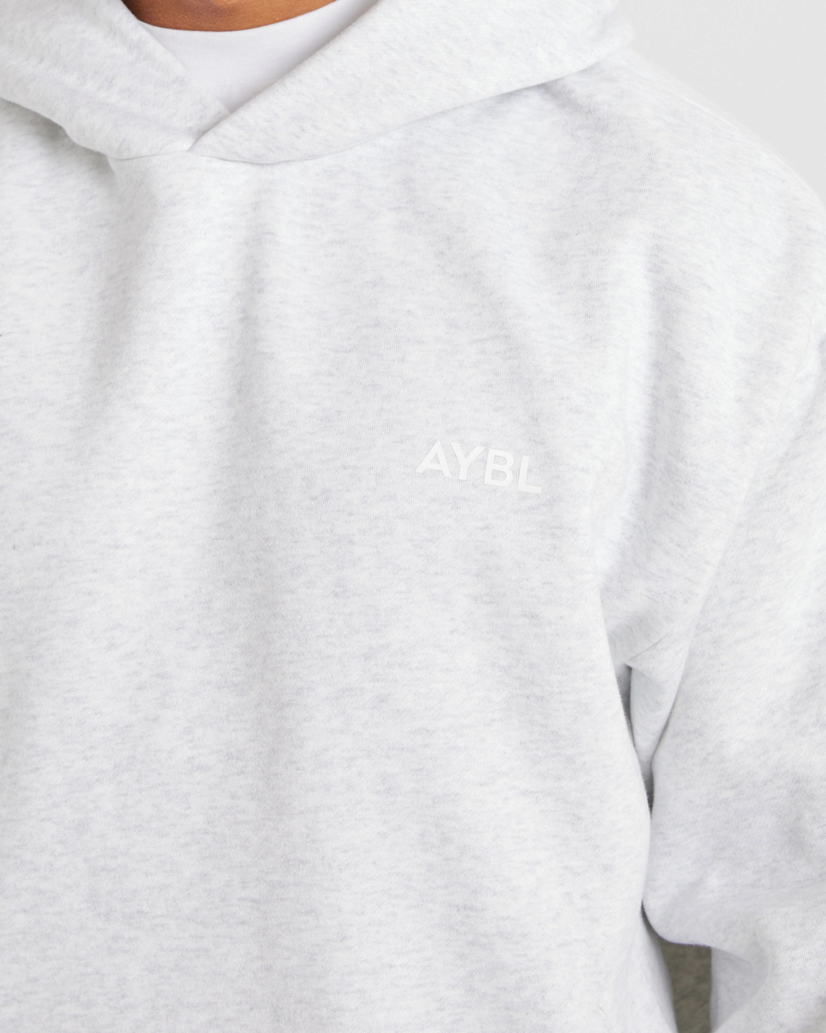Essential Oversized Hoodie - Grey Marl - Image 5