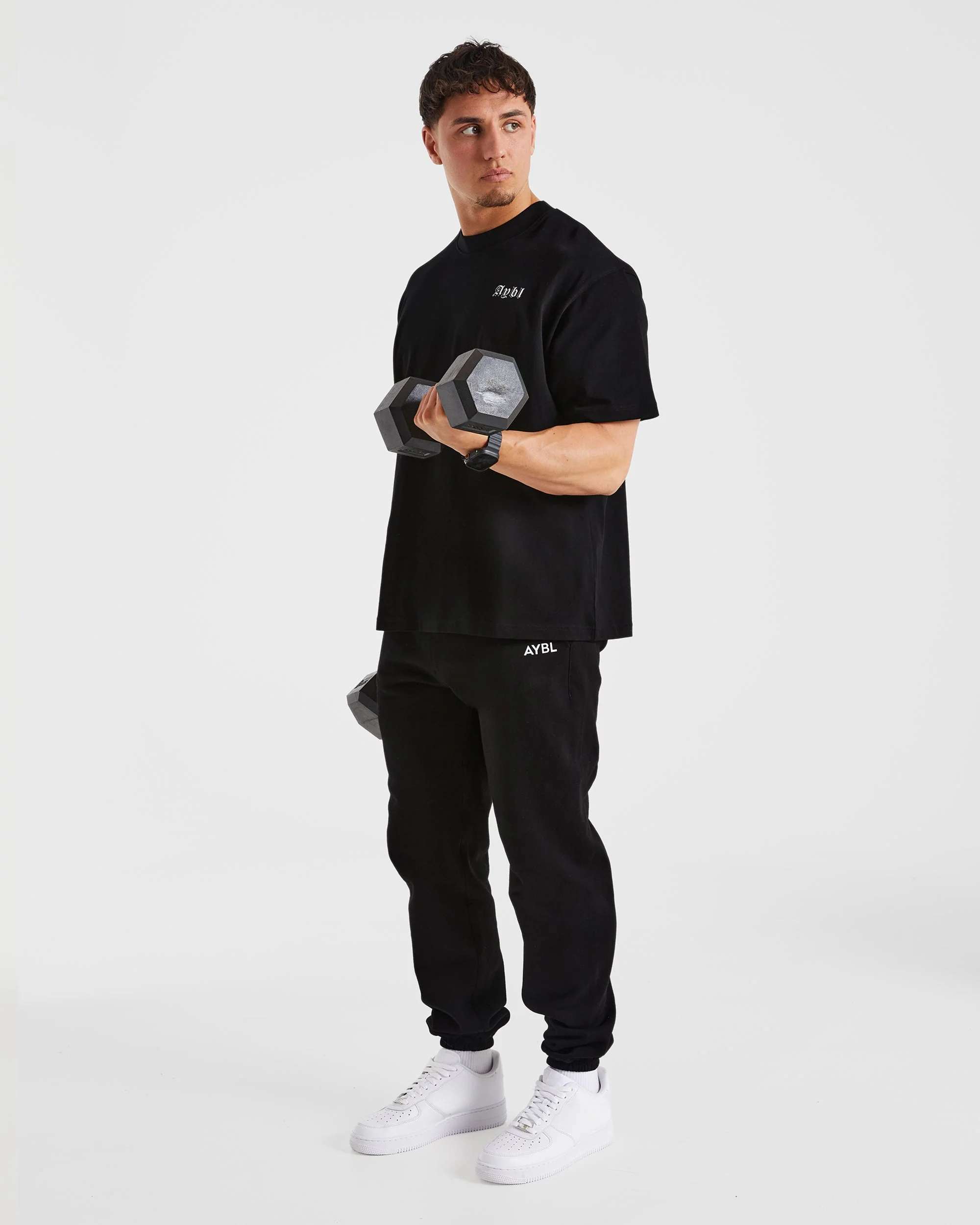 Essential Oversized Joggers - Black - Image 8
