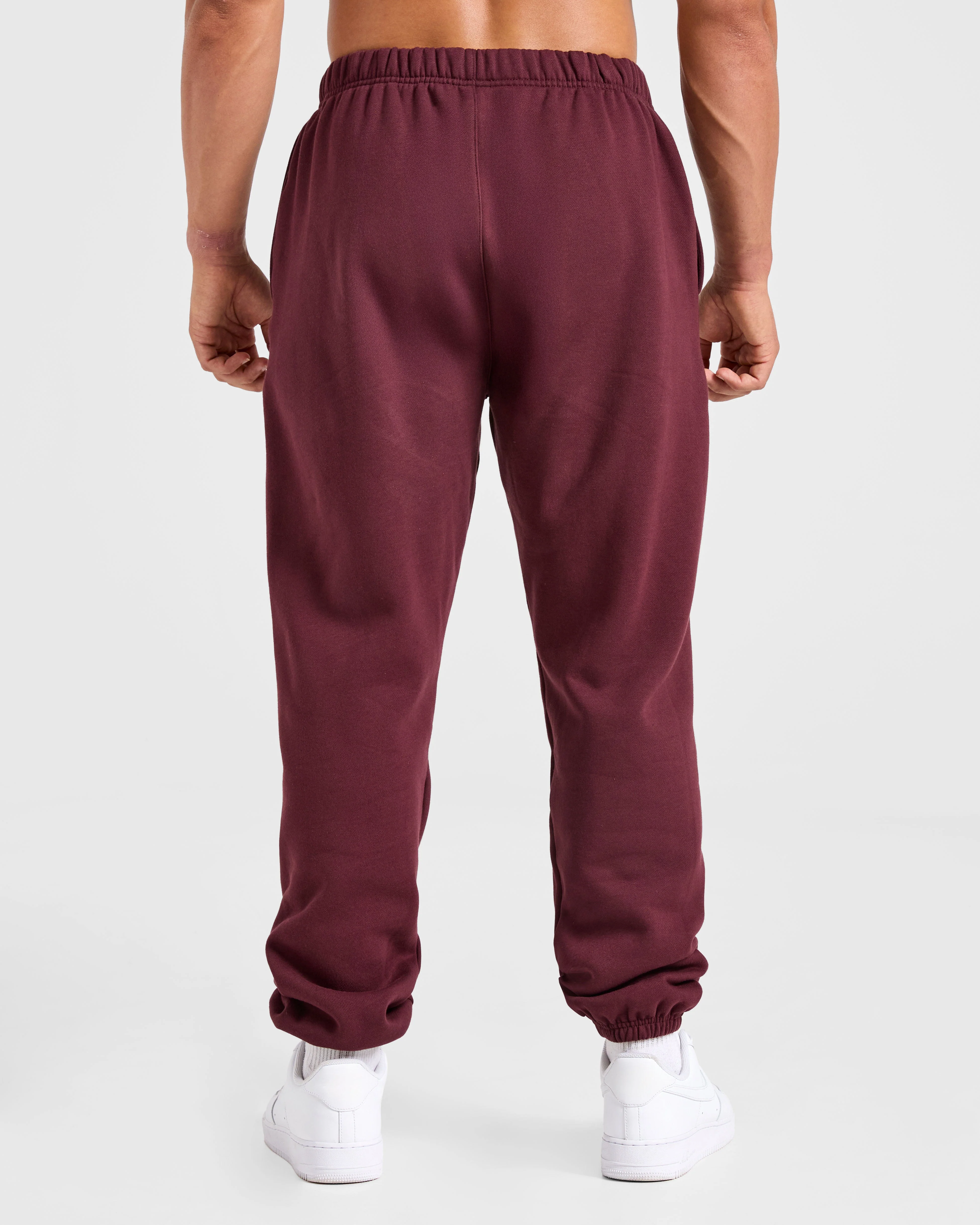 Essential Oversized Joggers- Burgundy Red - Image 2