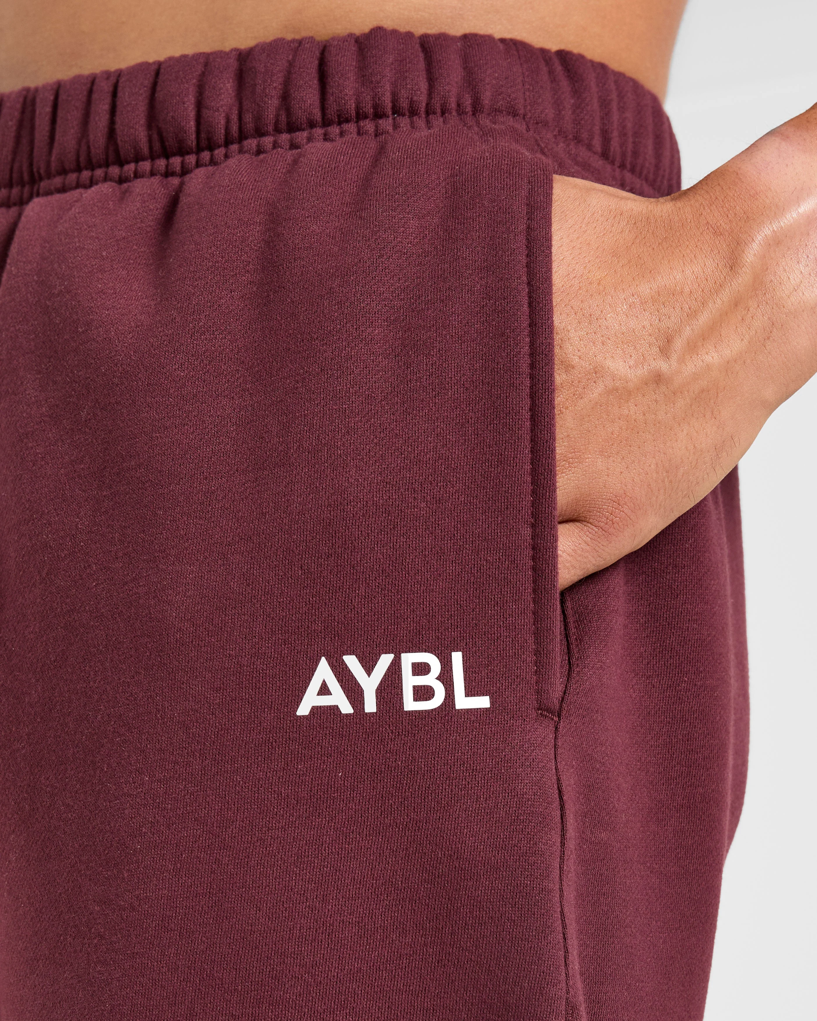 Essential Oversized Joggers- Burgundy Red - Image 5
