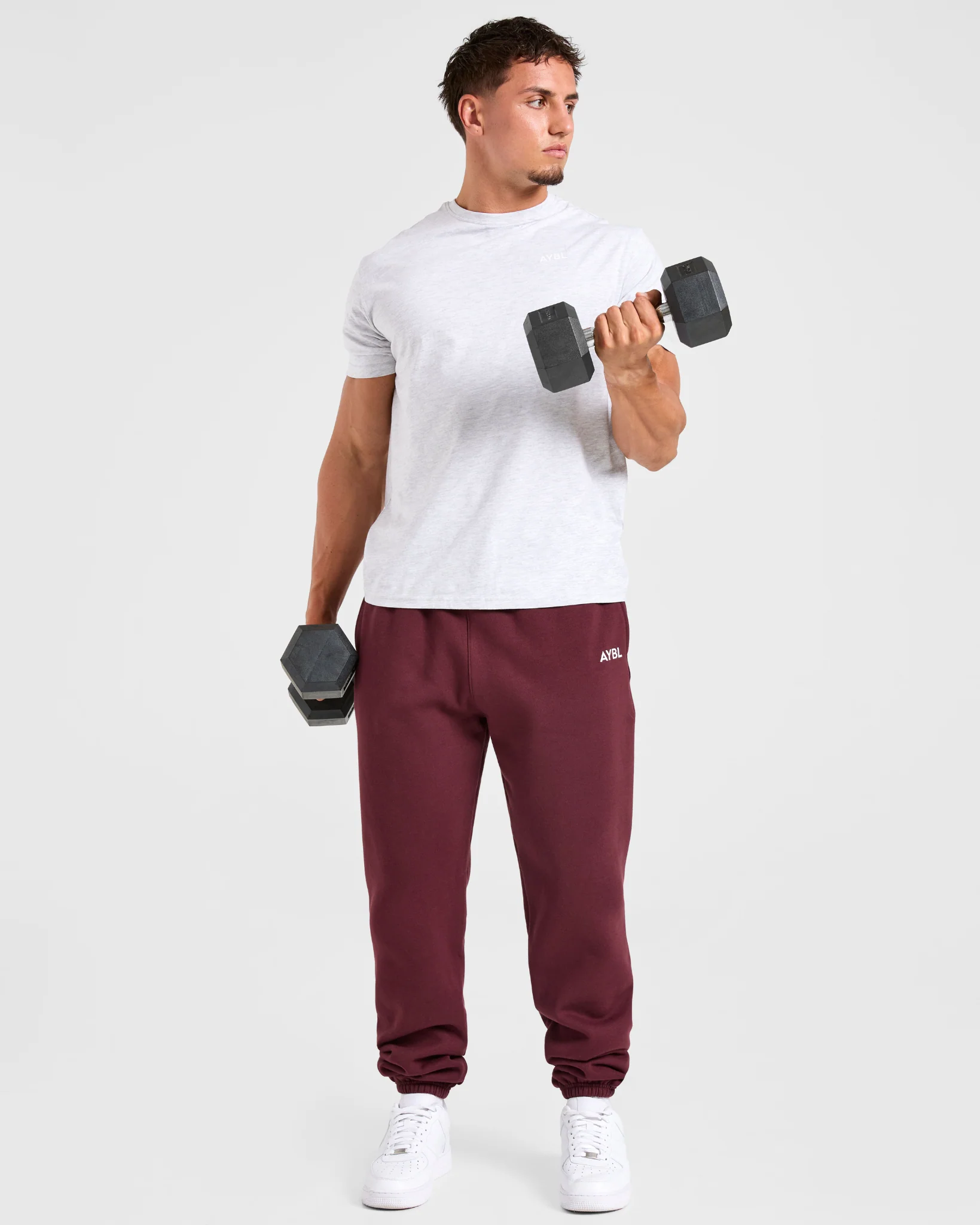 Essential Oversized Joggers- Burgundy Red - Image 8