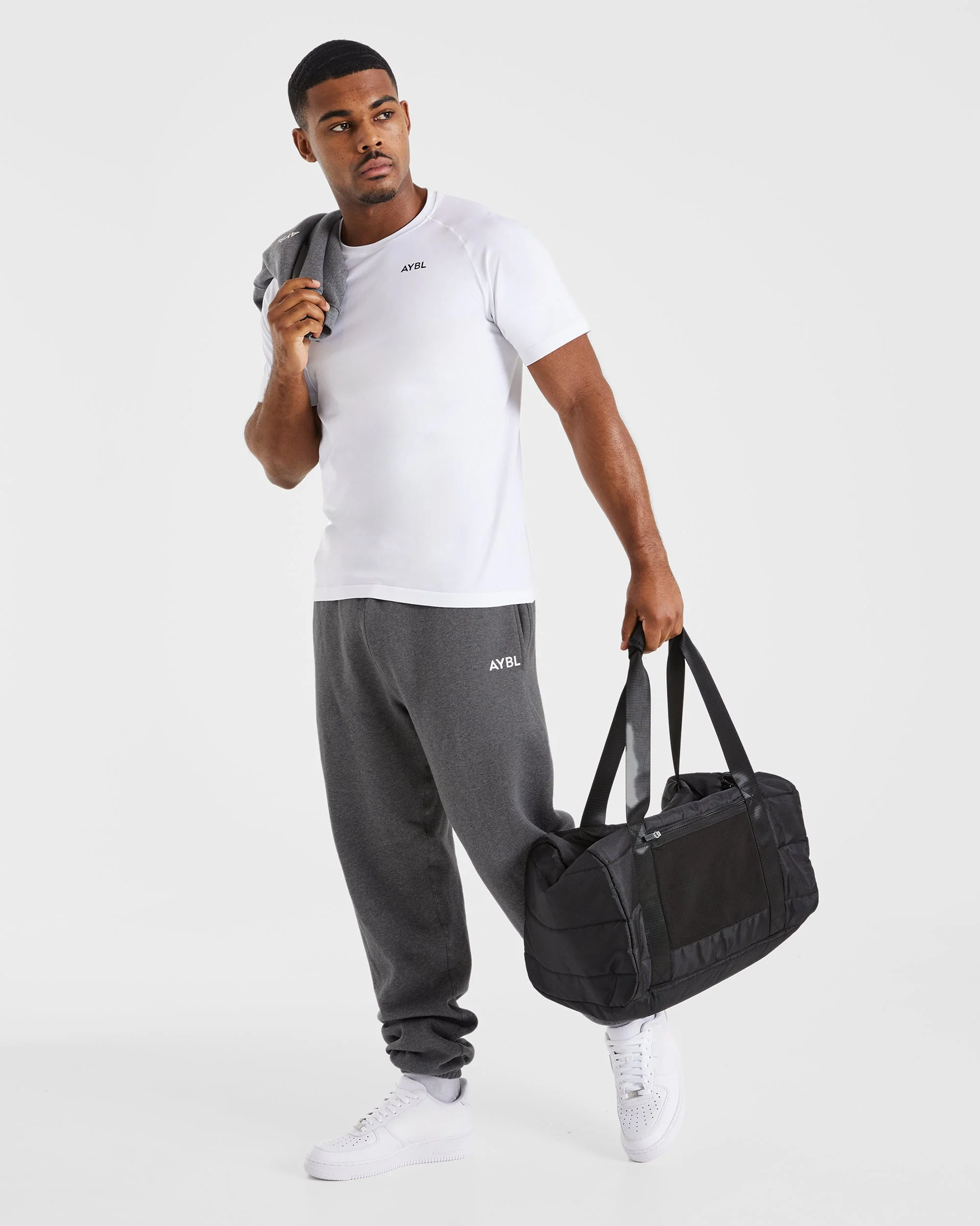 Essential Oversized Joggers - Charcoal Marl - Image 7