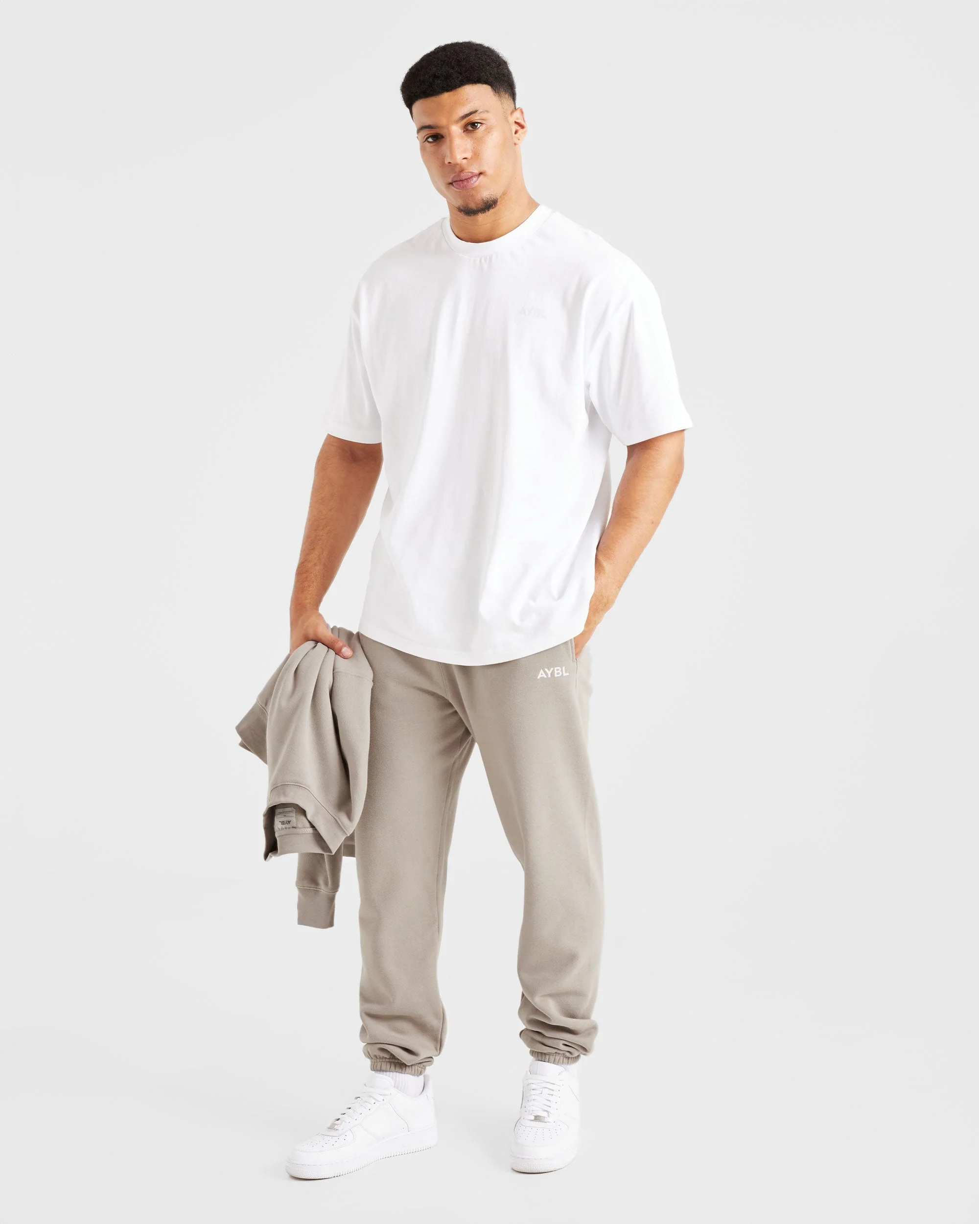 Essential Oversized Joggers - Stone - Image 8