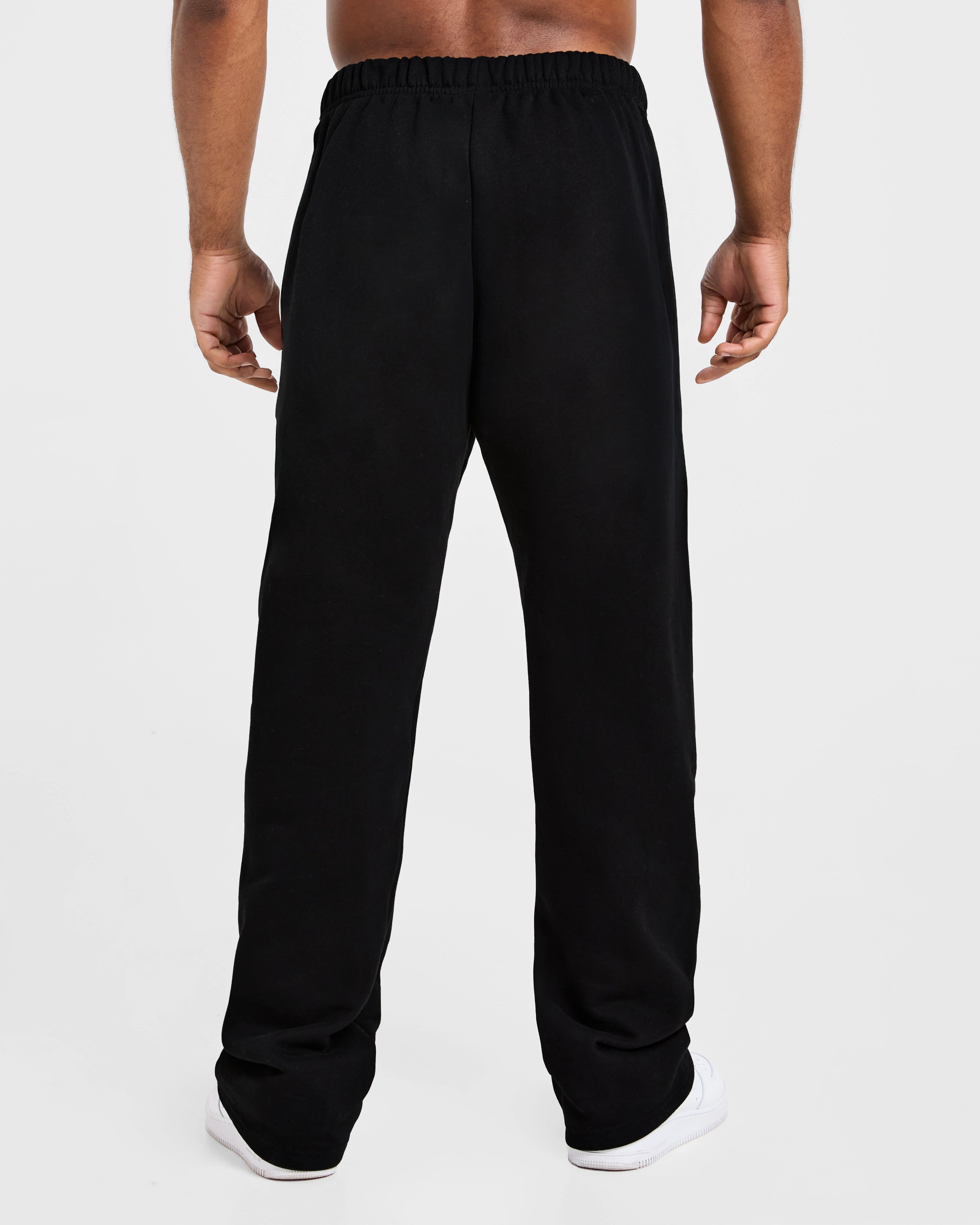 Essential Oversized Straight Leg Joggers - Black - Image 2
