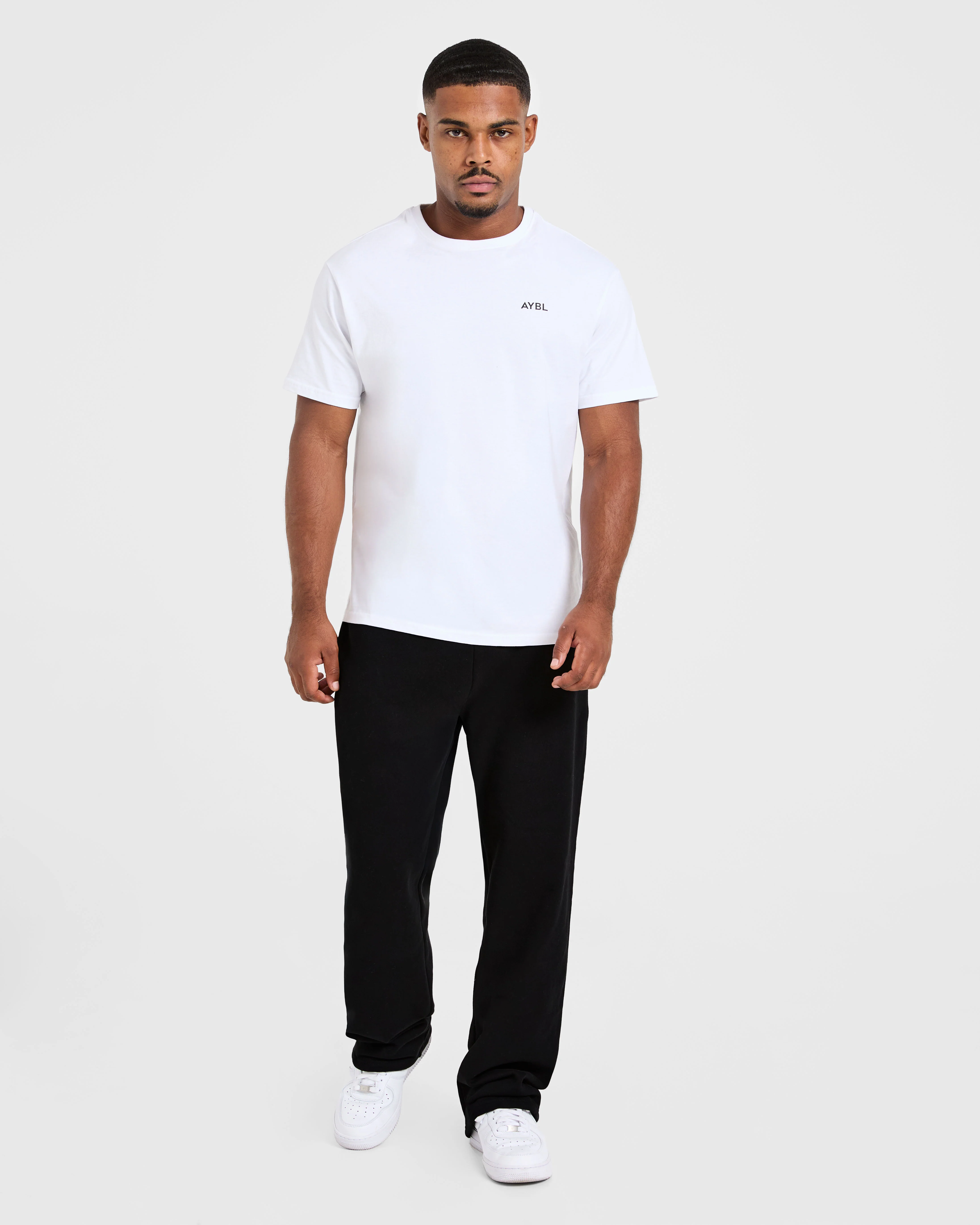 Essential Oversized Straight Leg Joggers - Black - Image 3