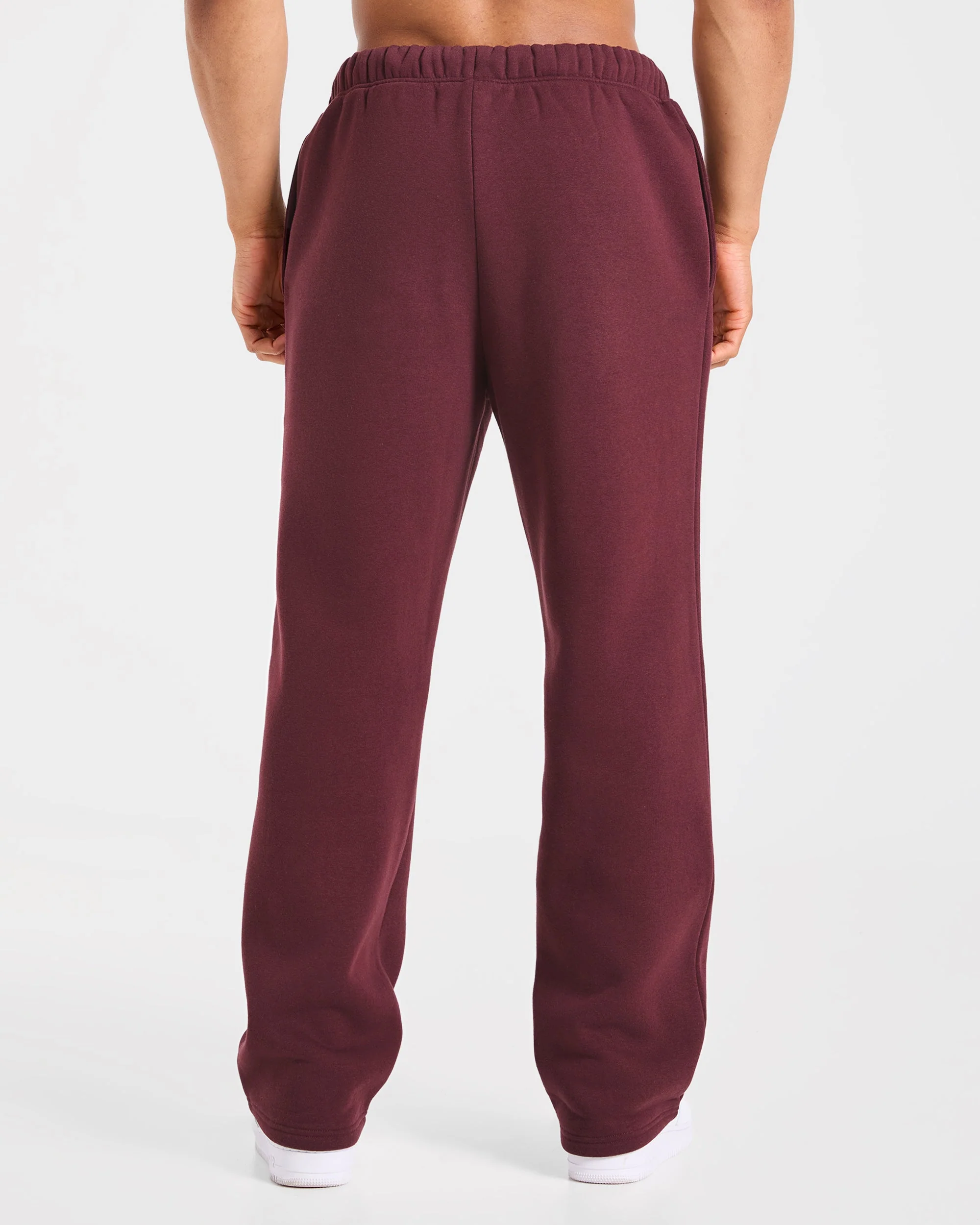 Essential Oversized Straight Leg Joggers - Burgundy Red - Image 2