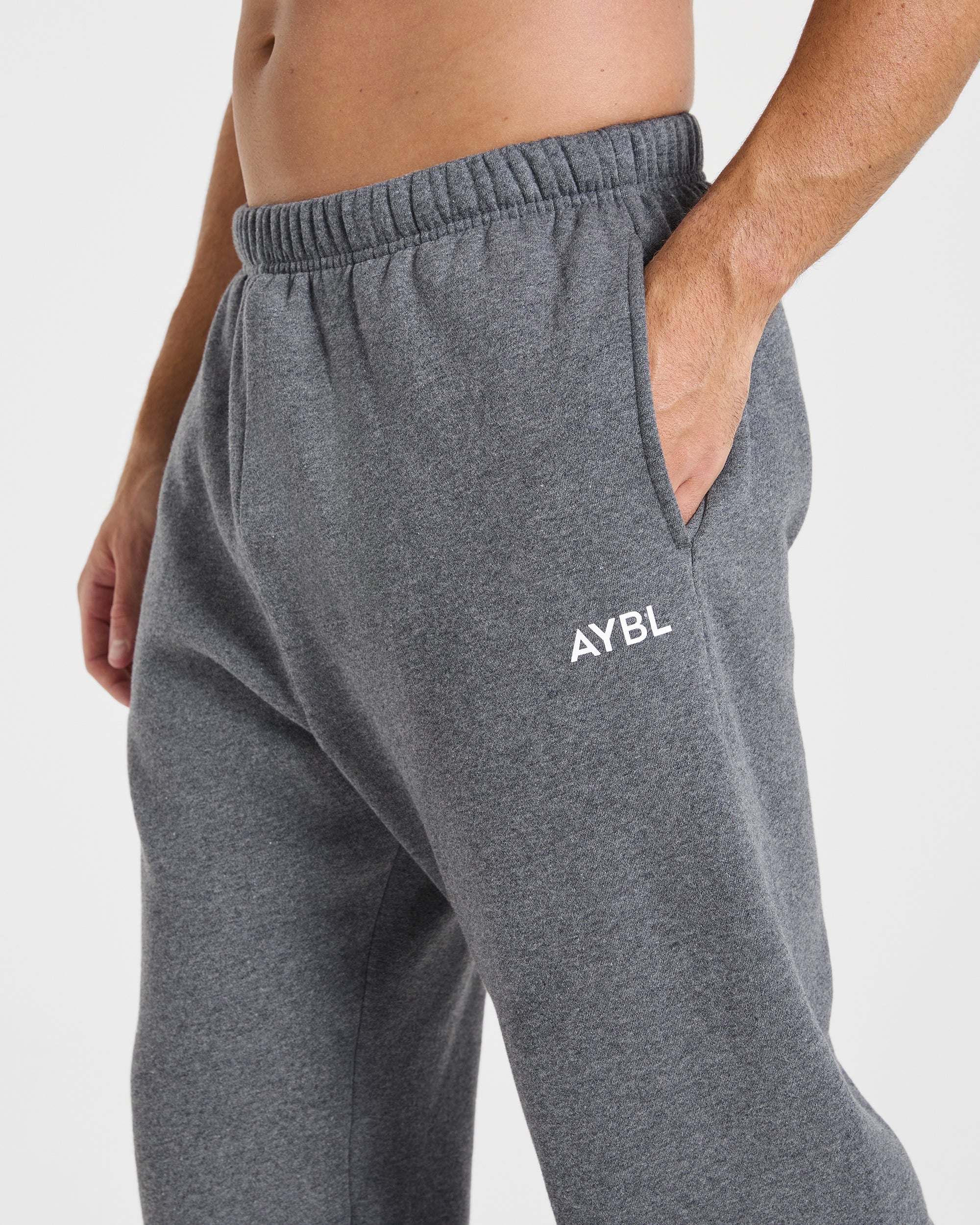 Essential Oversized Straight Leg Joggers - Charcoal Marl - Image 5