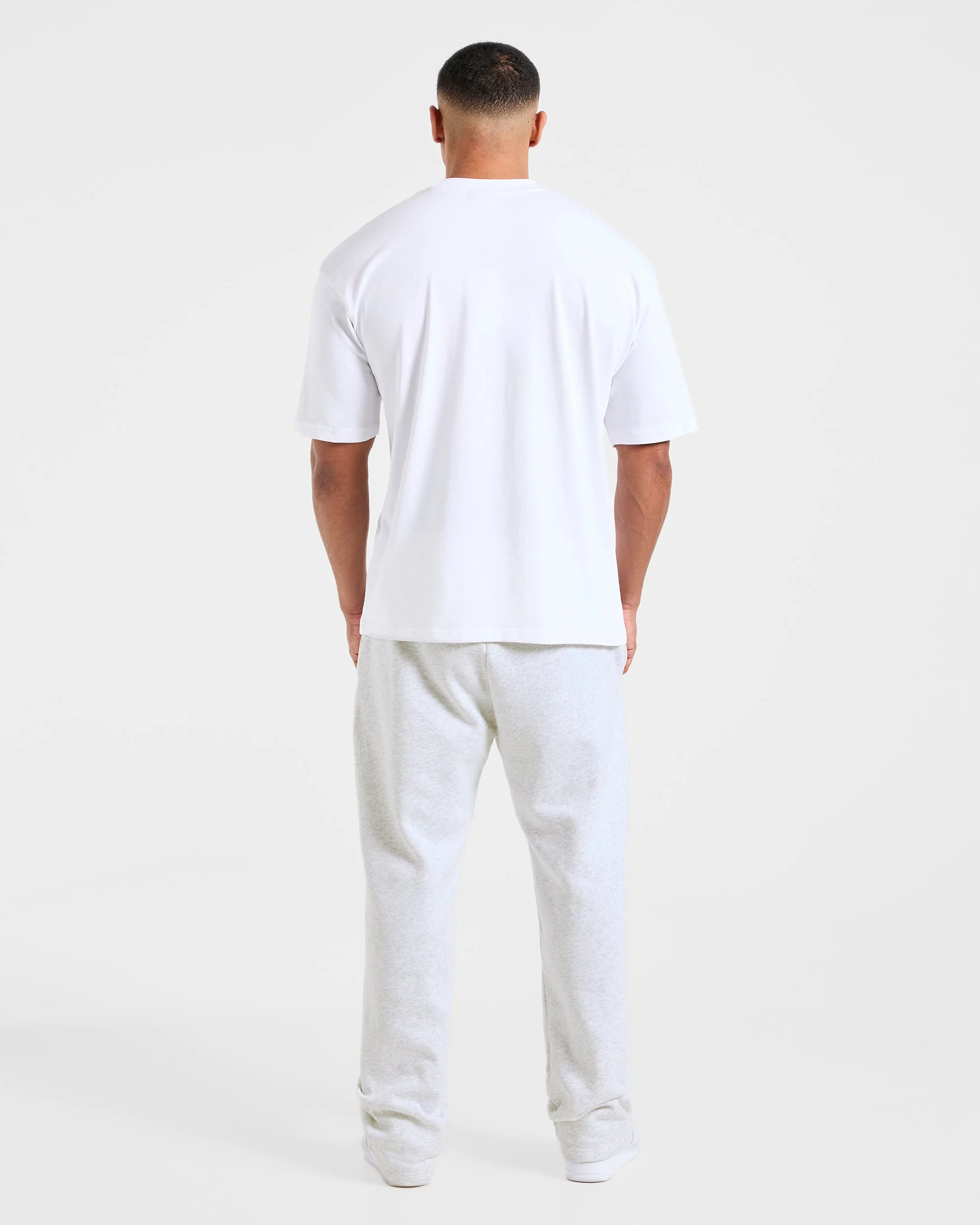 Essential Oversized Straight Leg Joggers - Grey Marl - Image 4