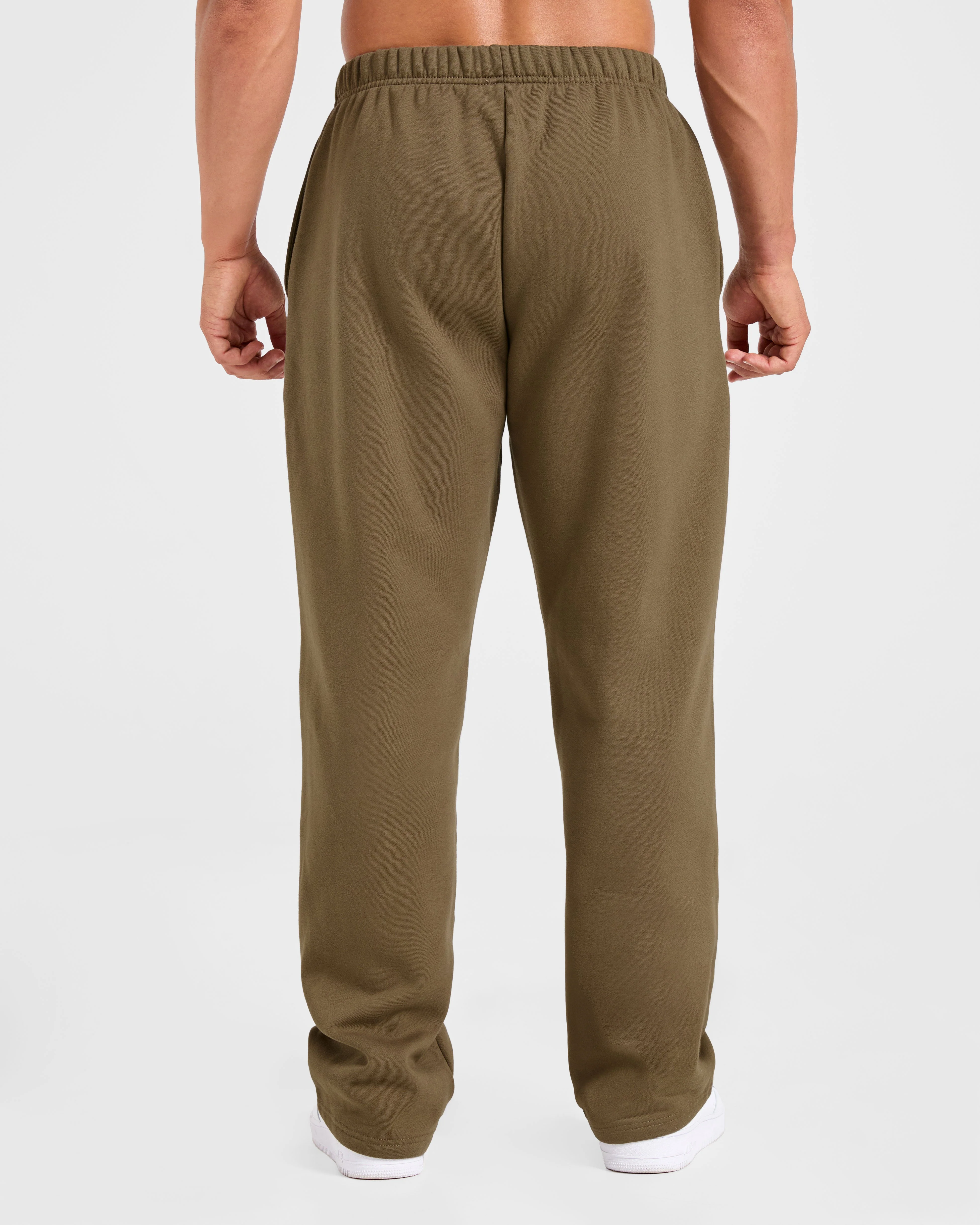 Essential Oversized Straight Leg Joggers- Olive Green - Image 2