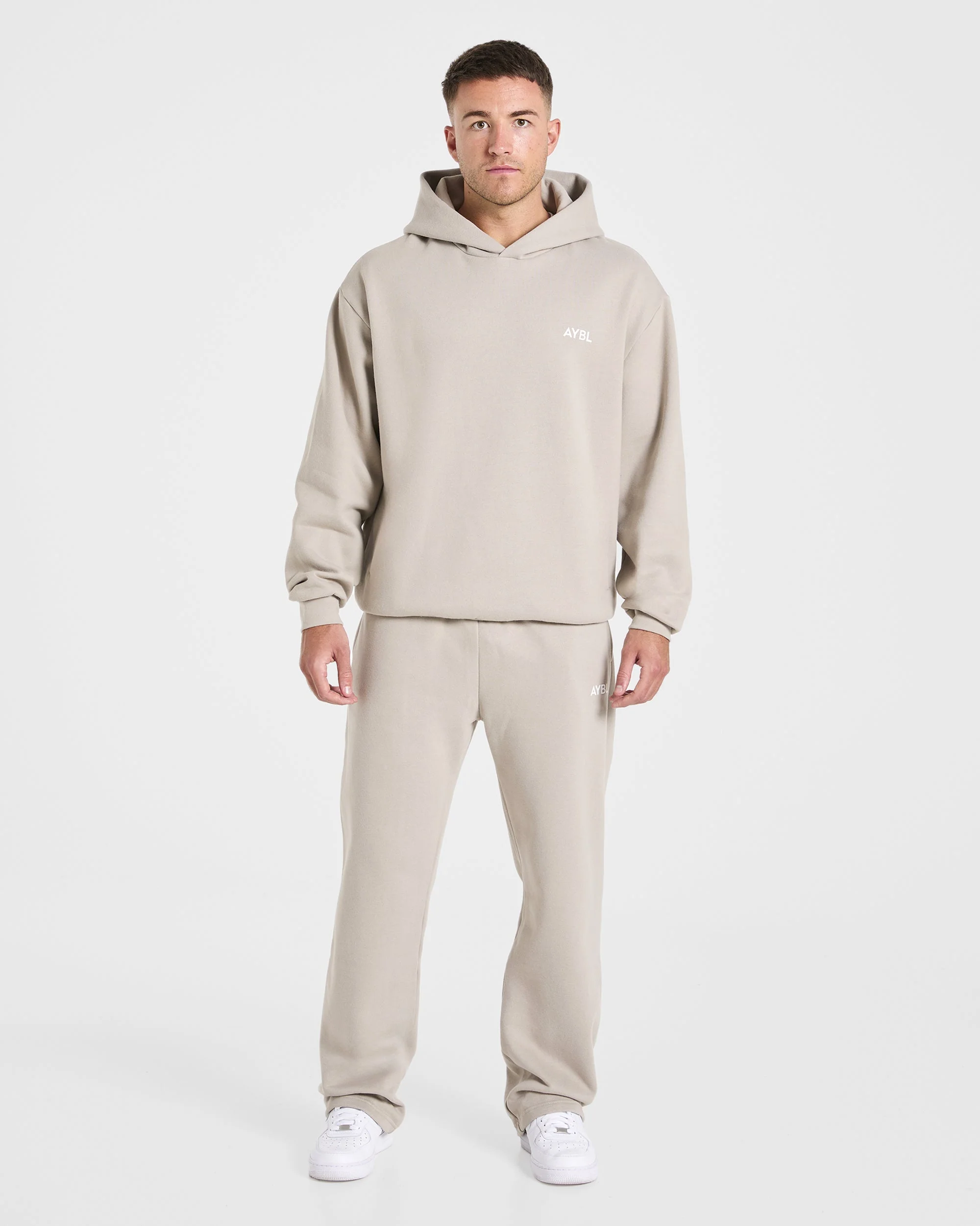 Essential Oversized Straight Leg Joggers - Stone - Image 3