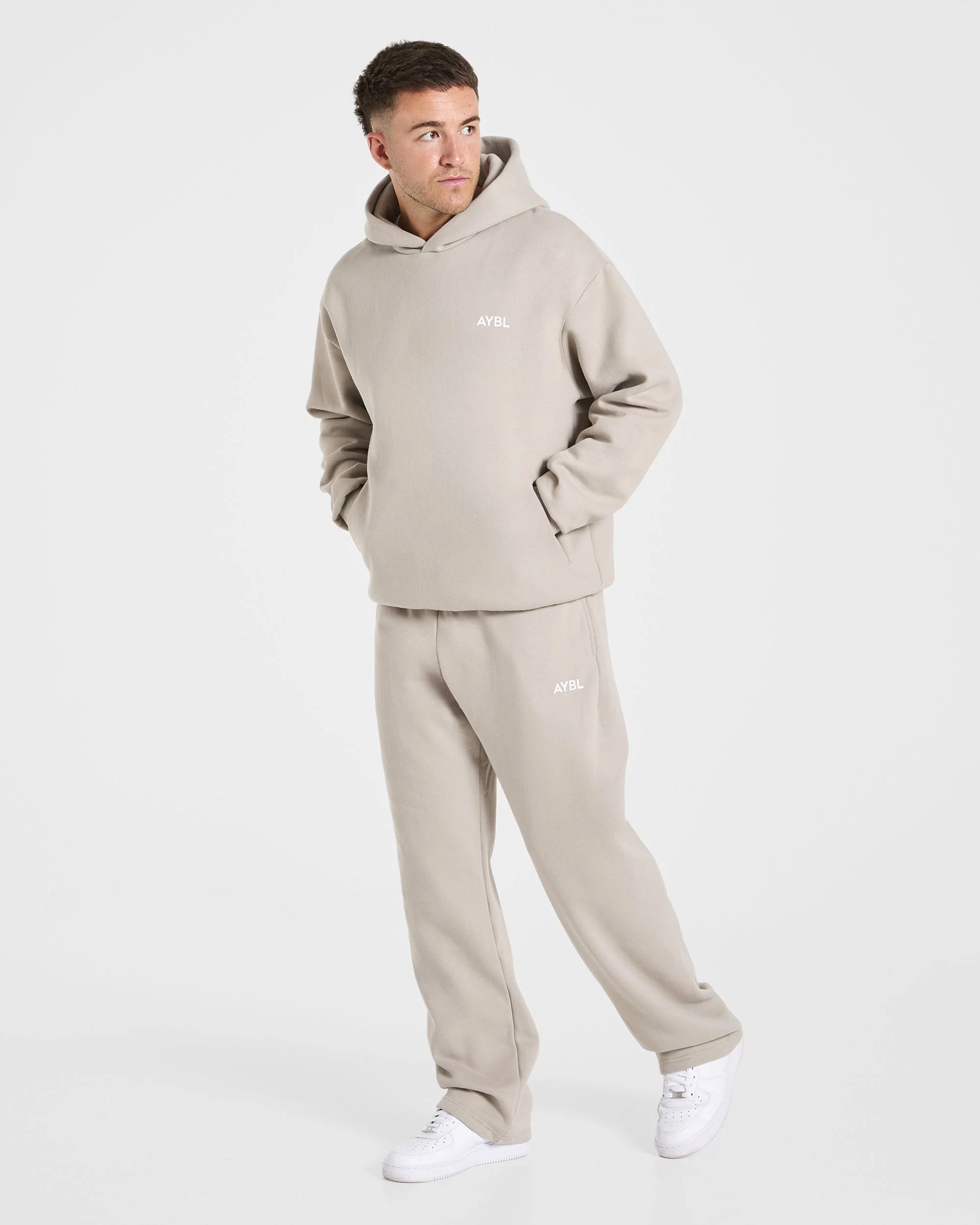 Essential Oversized Straight Leg Joggers - Stone - Image 7