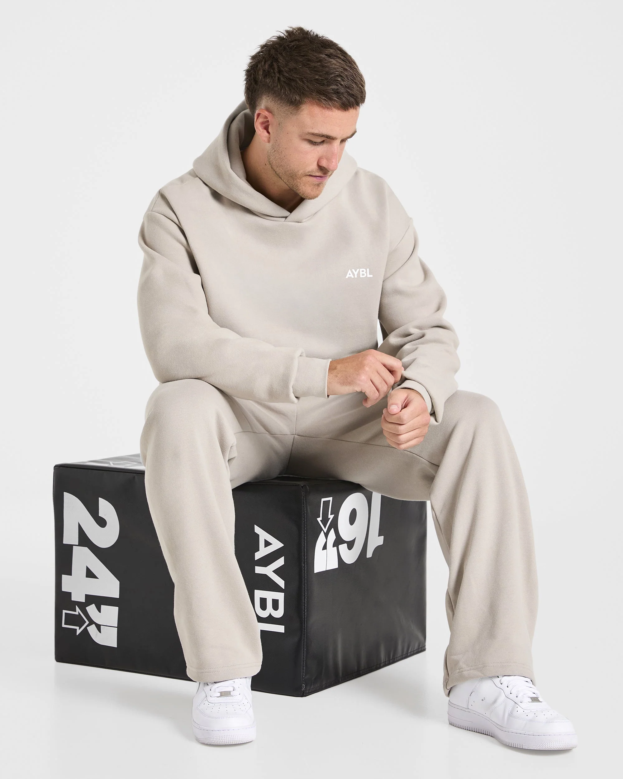 Essential Oversized Straight Leg Joggers - Stone - Image 8