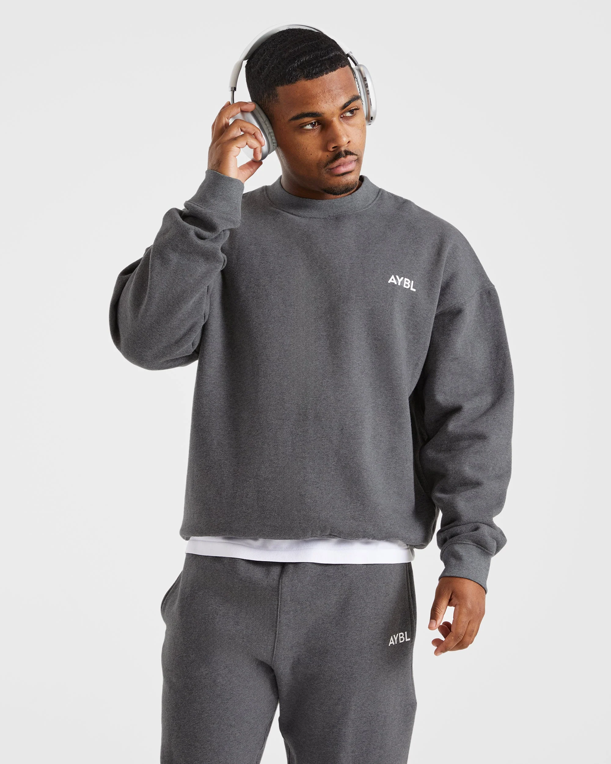 Essential Oversized Sweater - Charcoal Marl - Image 7