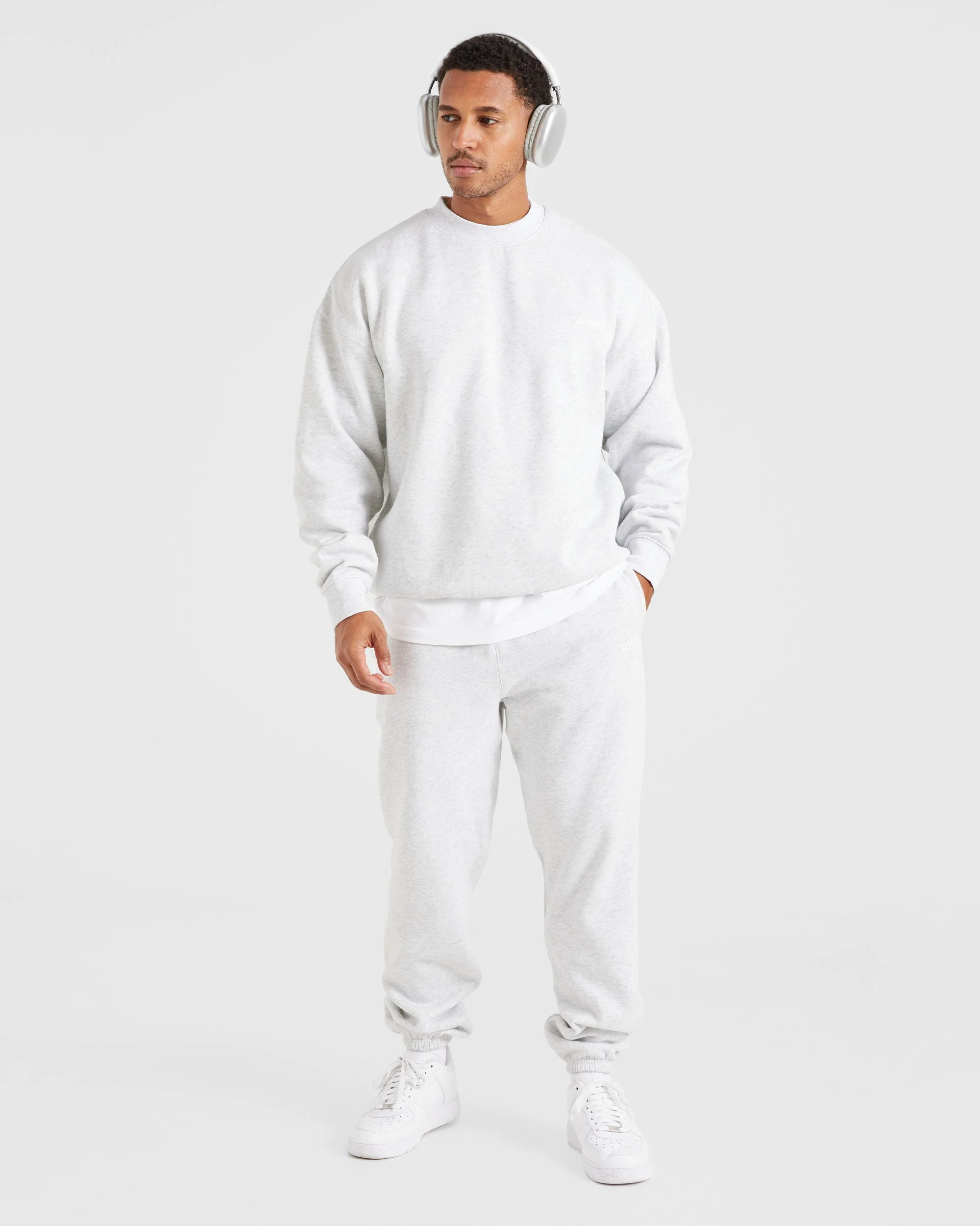 Essential Oversized Sweater - Grey Marl - Image 7