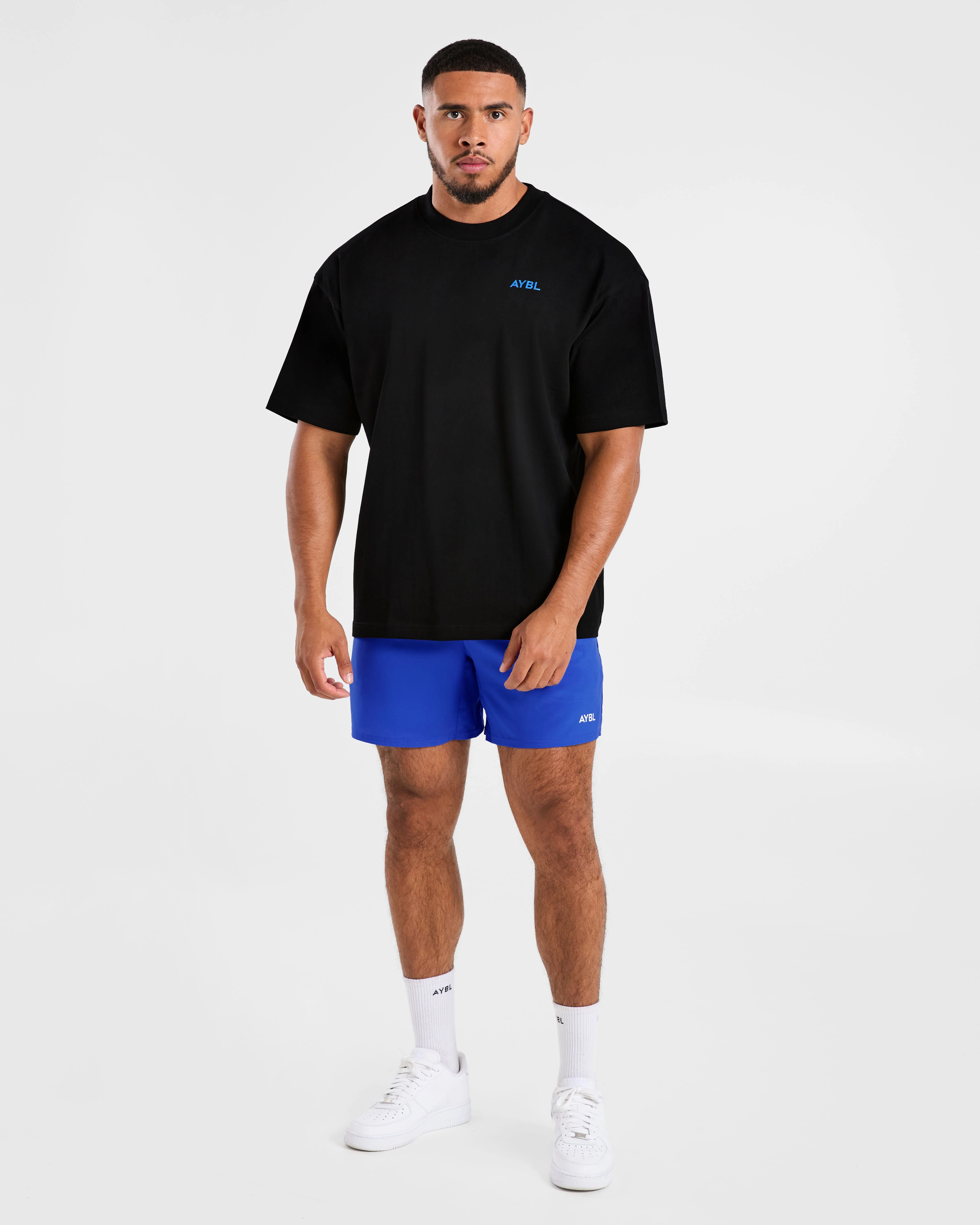 Essential Oversized T Shirt - Black/Cobalt - Image 3