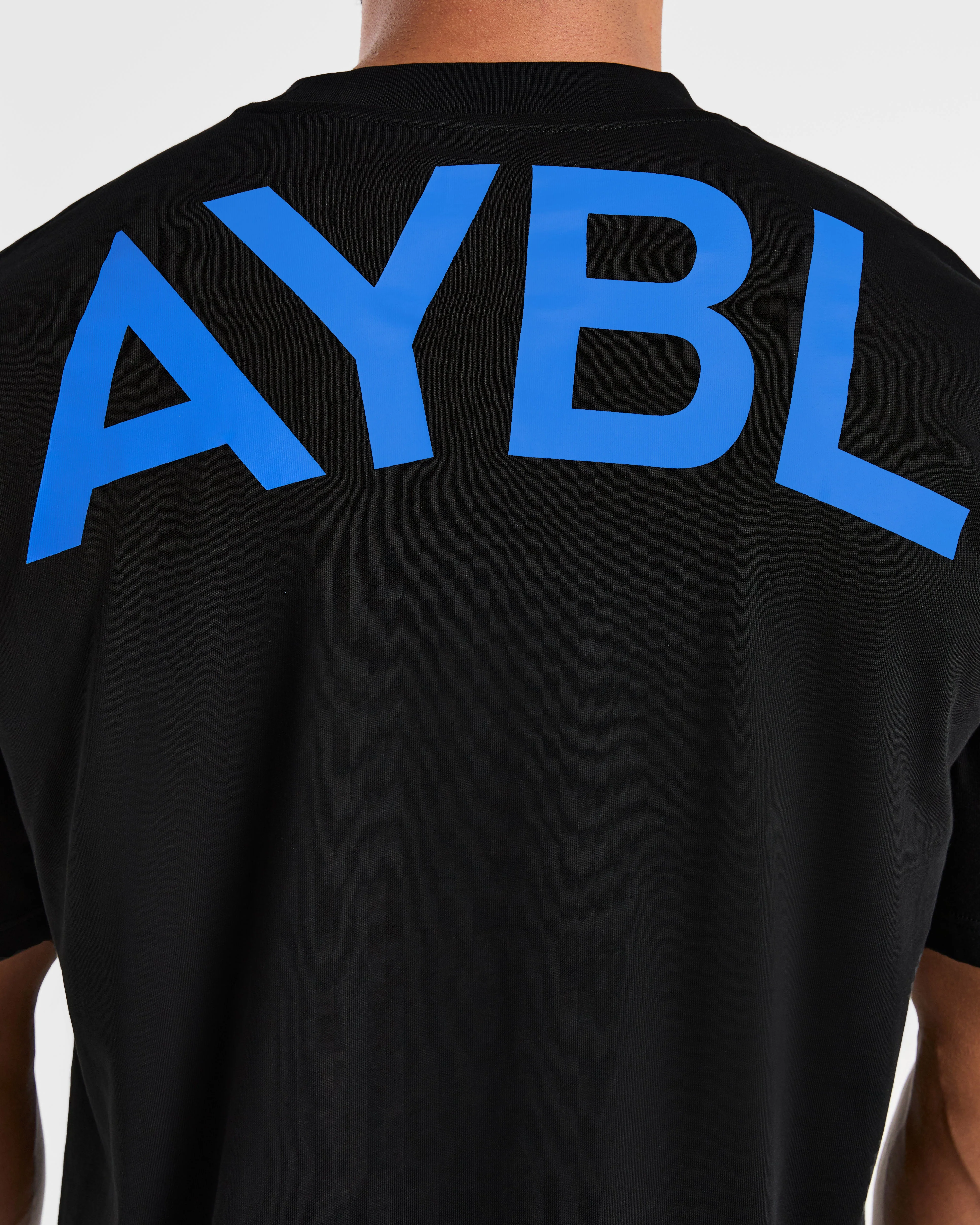Essential Oversized T Shirt - Black/Cobalt - Image 5