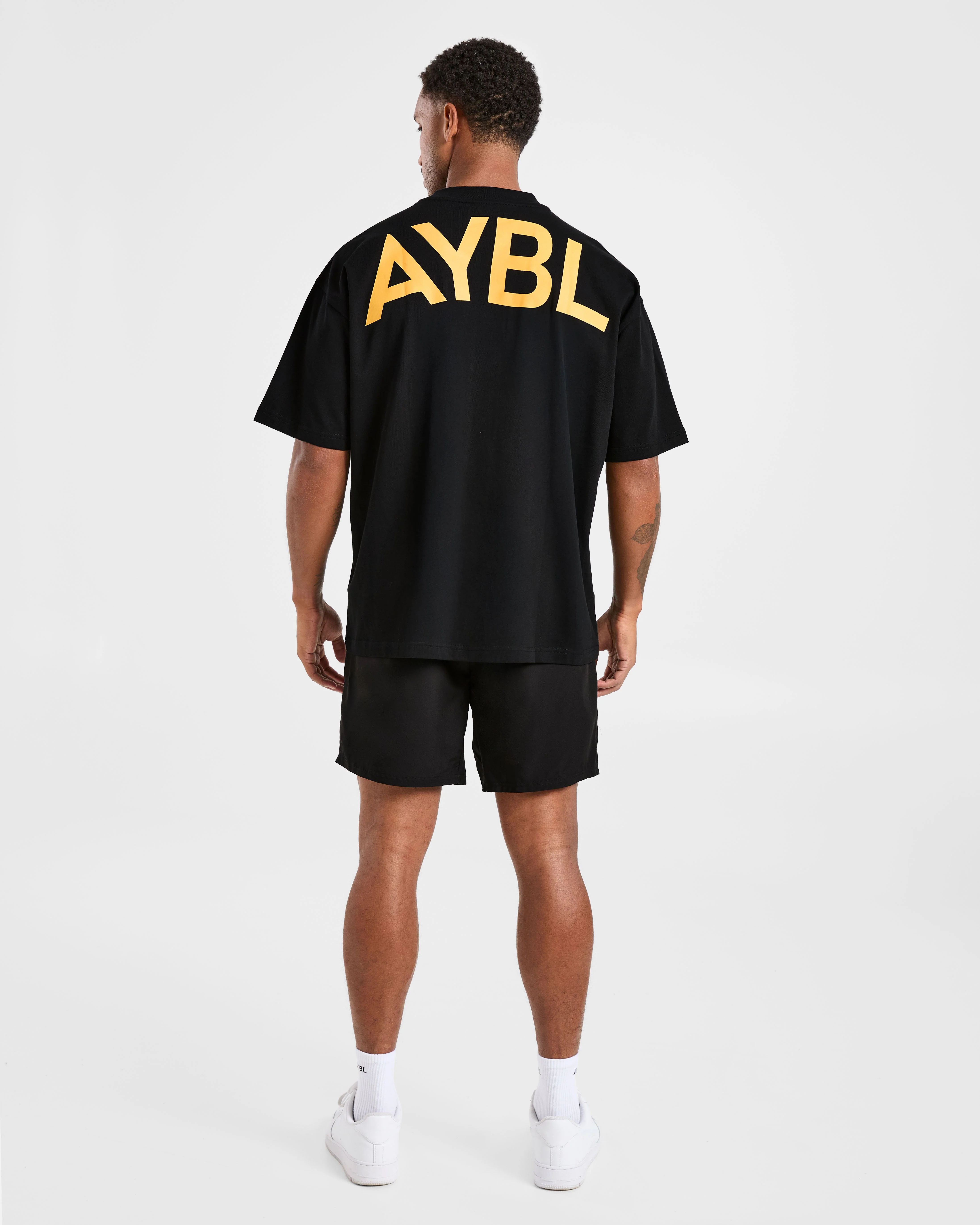 Essential Oversized T Shirt - Black/Mango Yellow - Image 4