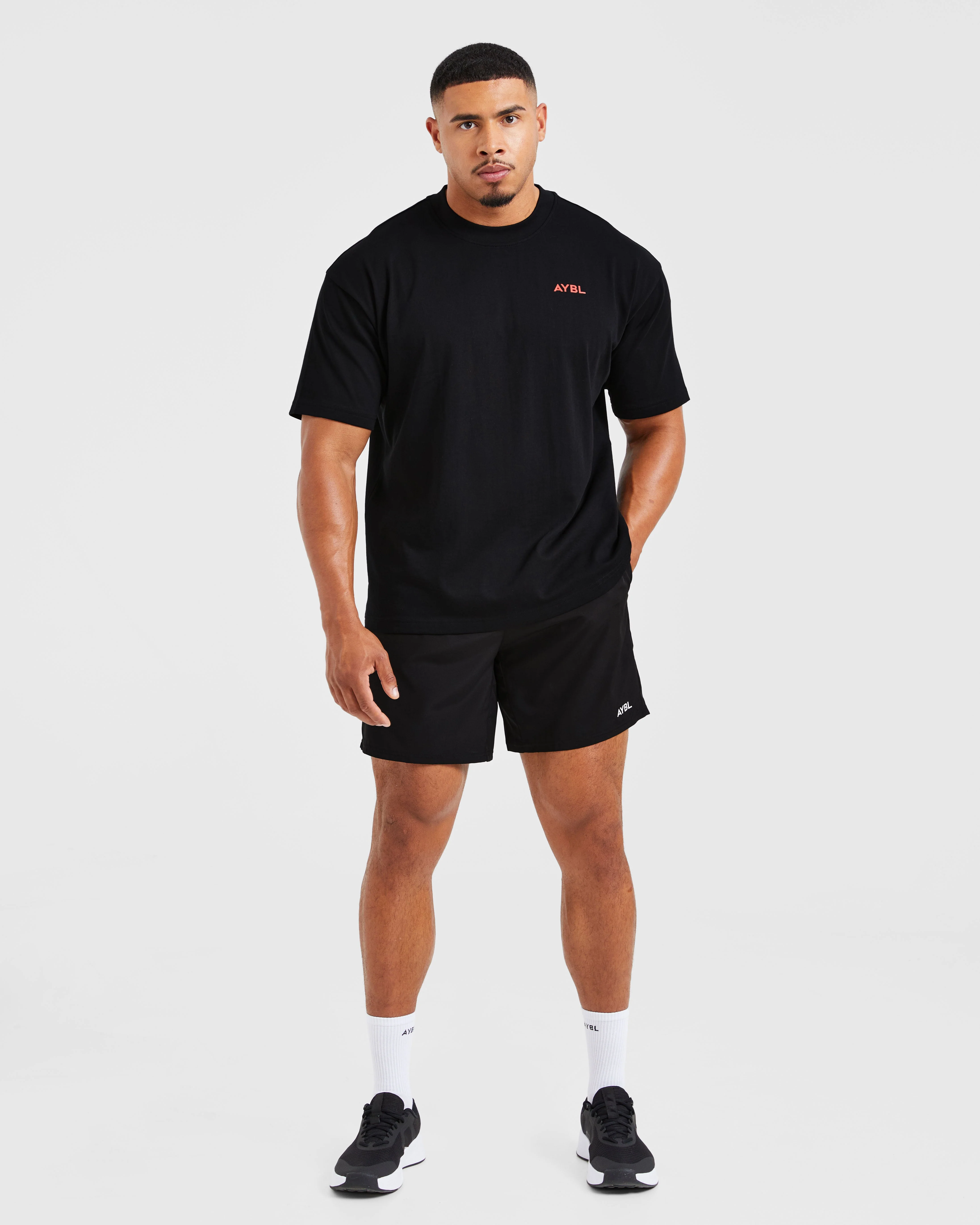 Essential Oversized T Shirt - Black/Red - Image 3