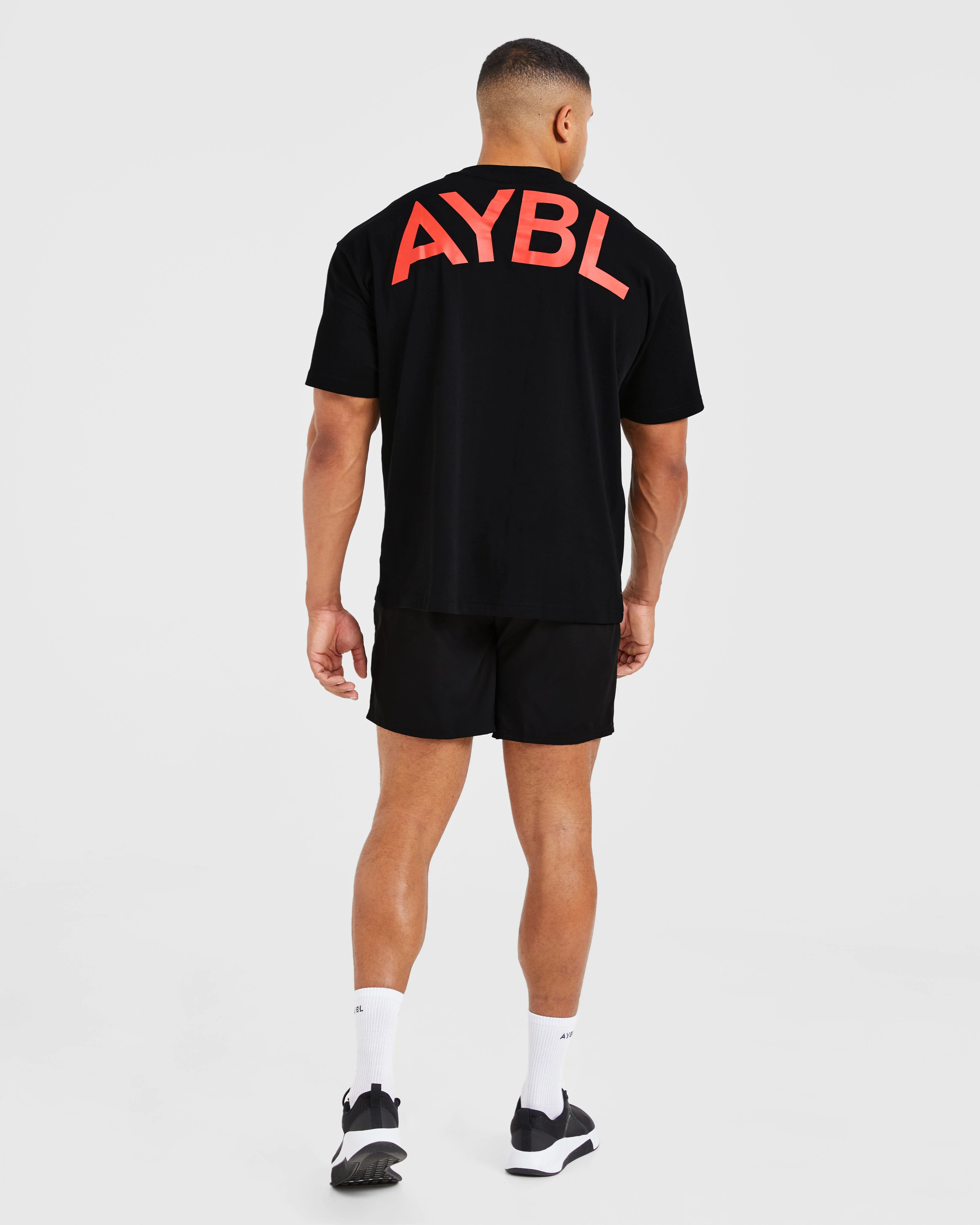 Essential Oversized T Shirt - Black/Red - Image 4