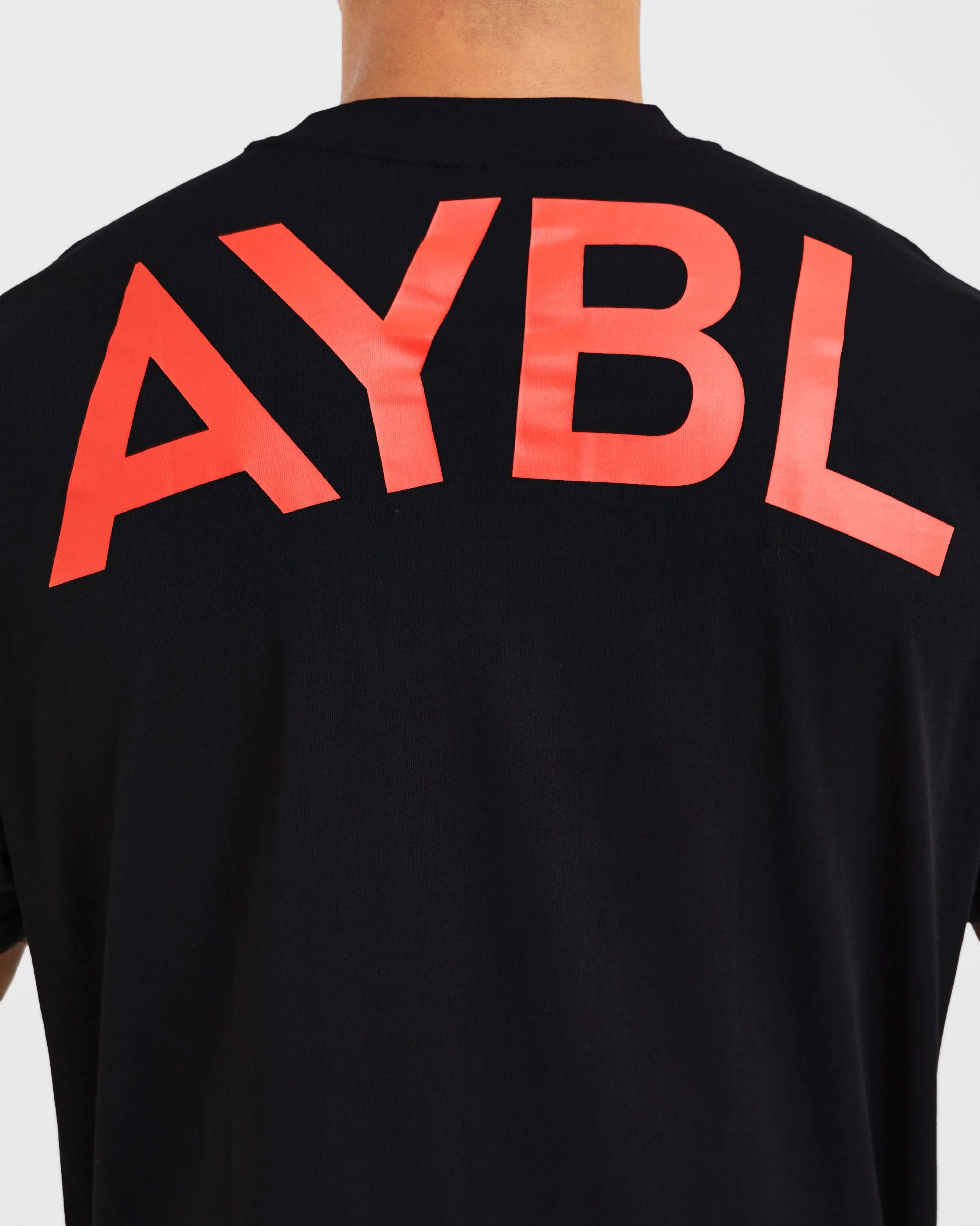 Essential Oversized T Shirt - Black/Red - Image 6