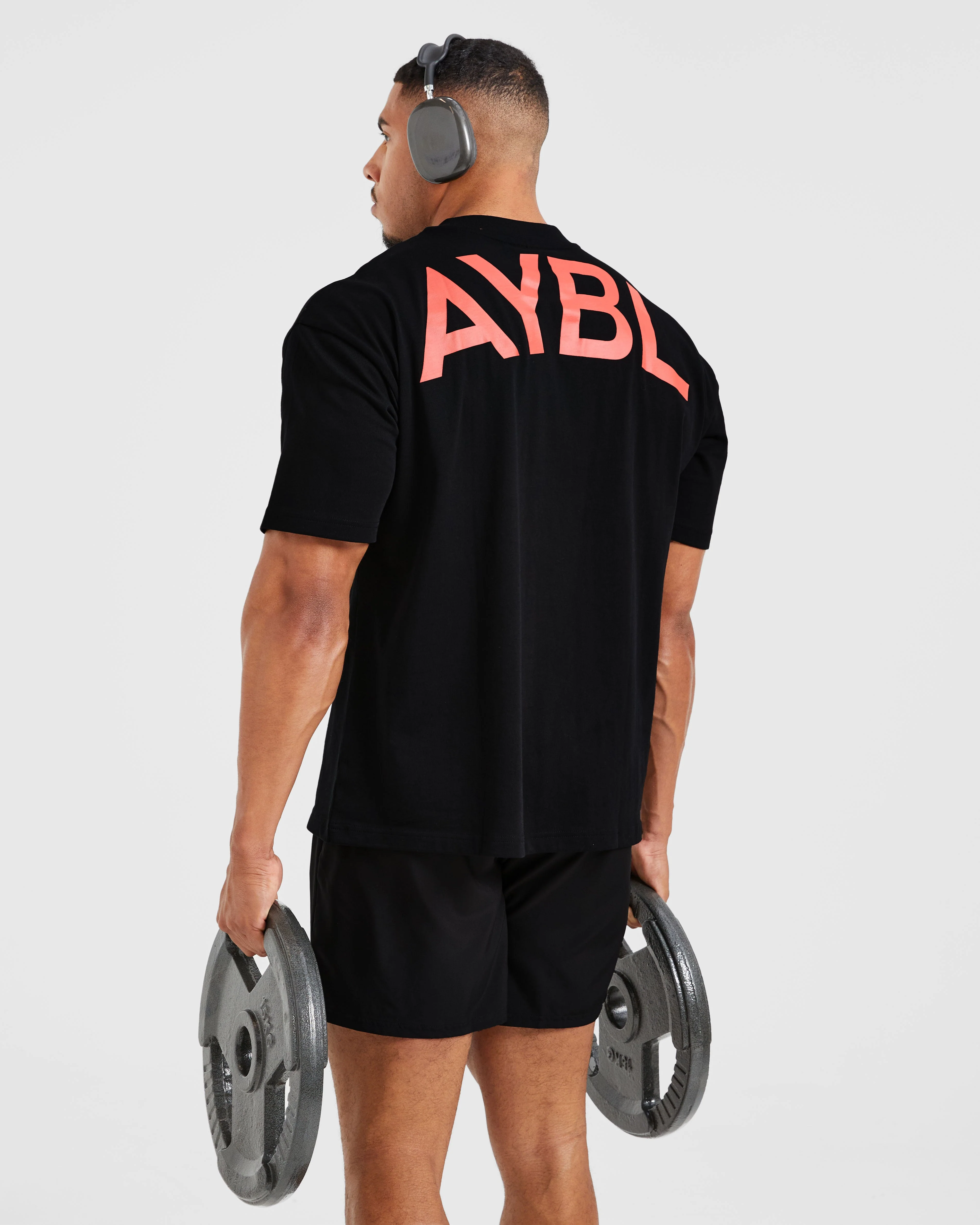 Essential Oversized T Shirt - Black/Red - Image 7