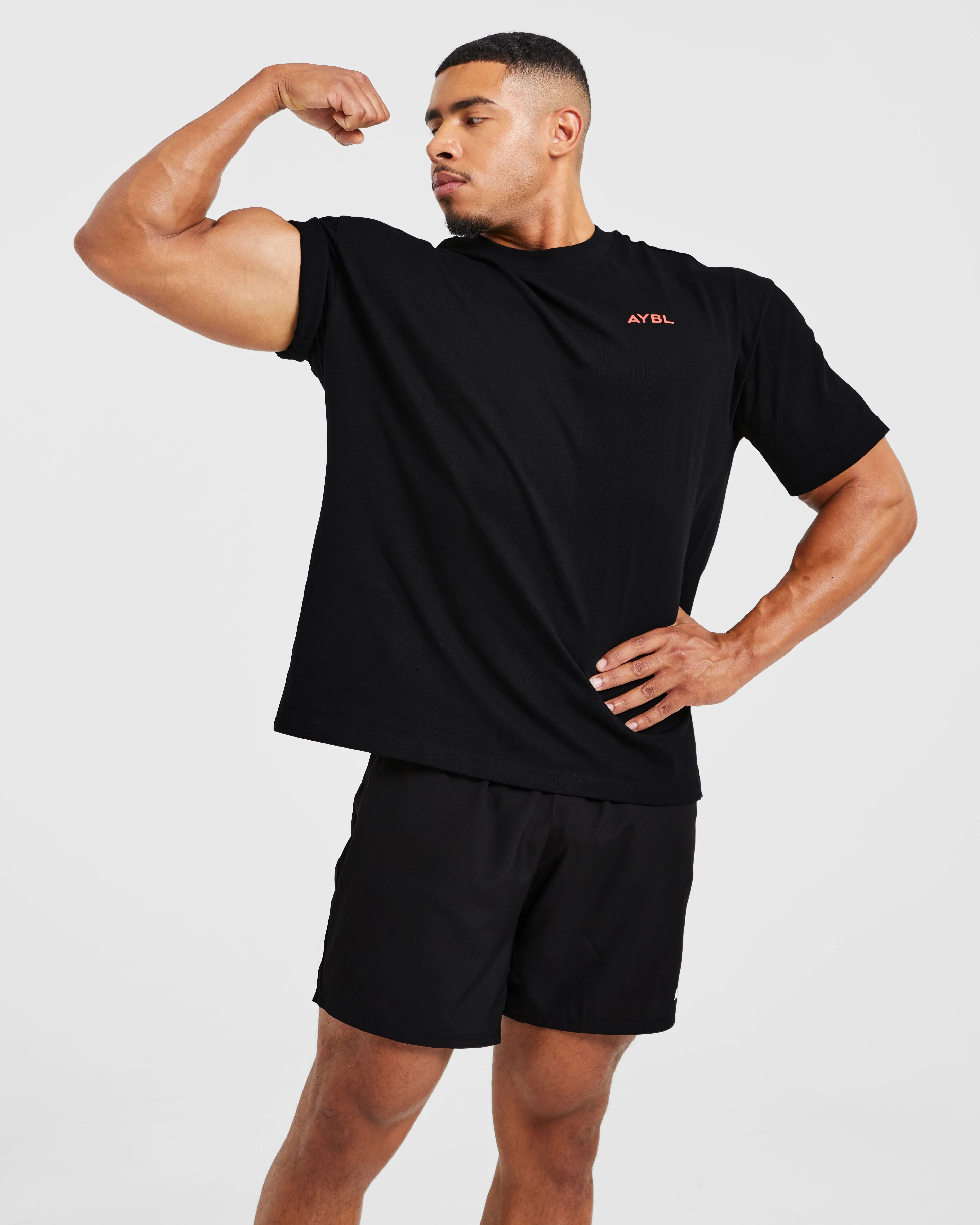 Essential Oversized T Shirt - Black/Red - Image 8
