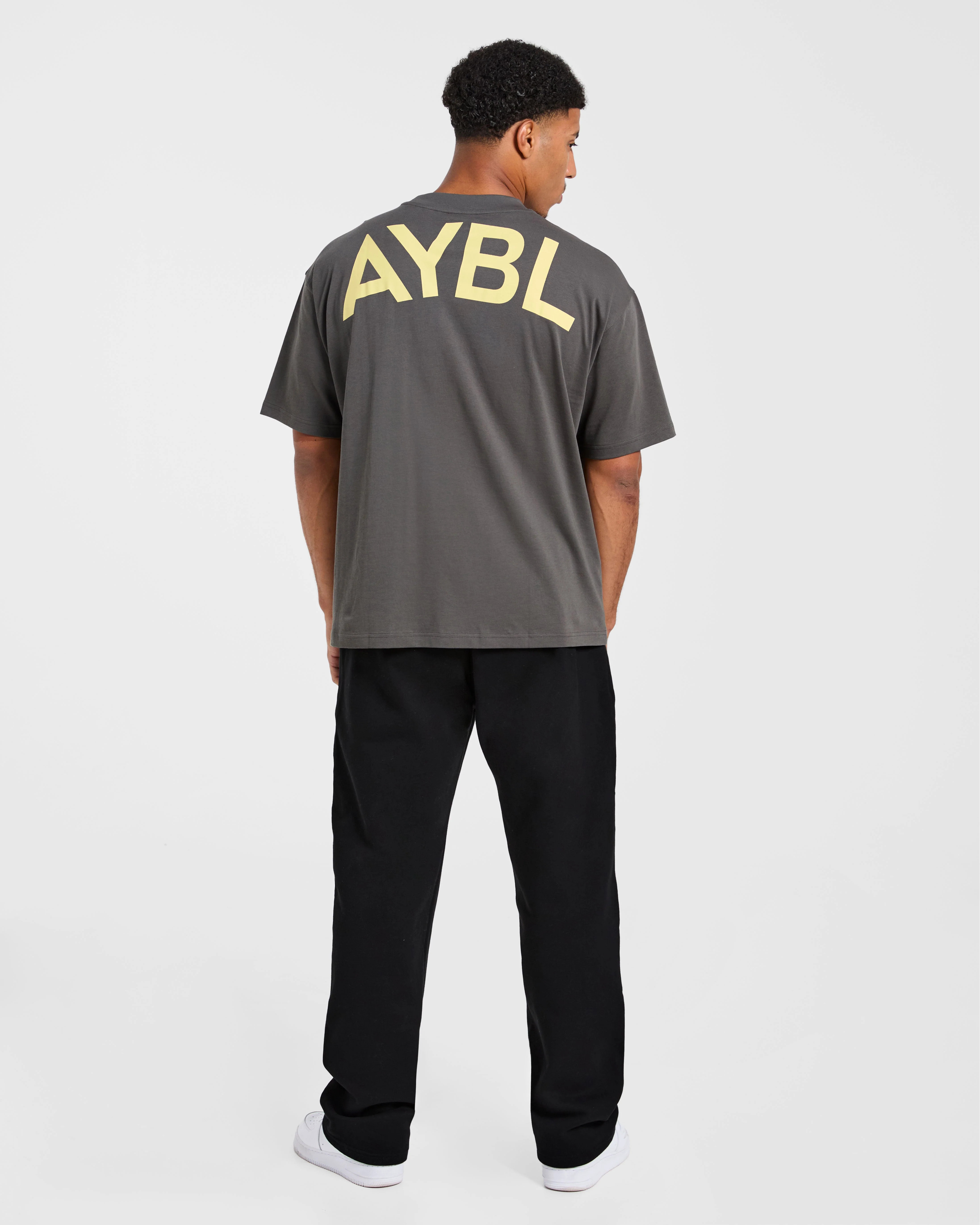 Essential Oversized T Shirt - Charcoal/Butter - Image 3