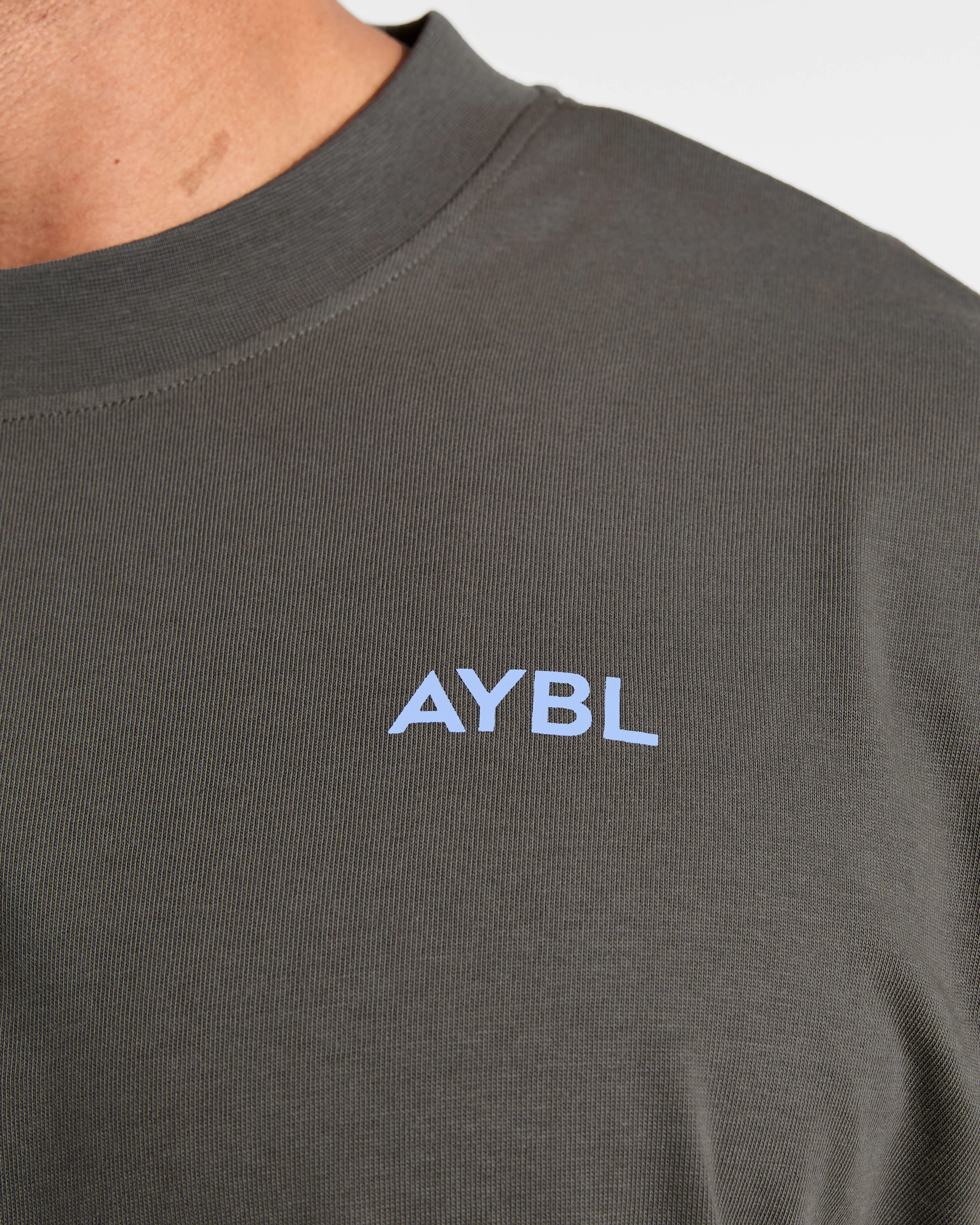 Essential Oversized T Shirt - Charcoal/Cornflower Blue - Image 5