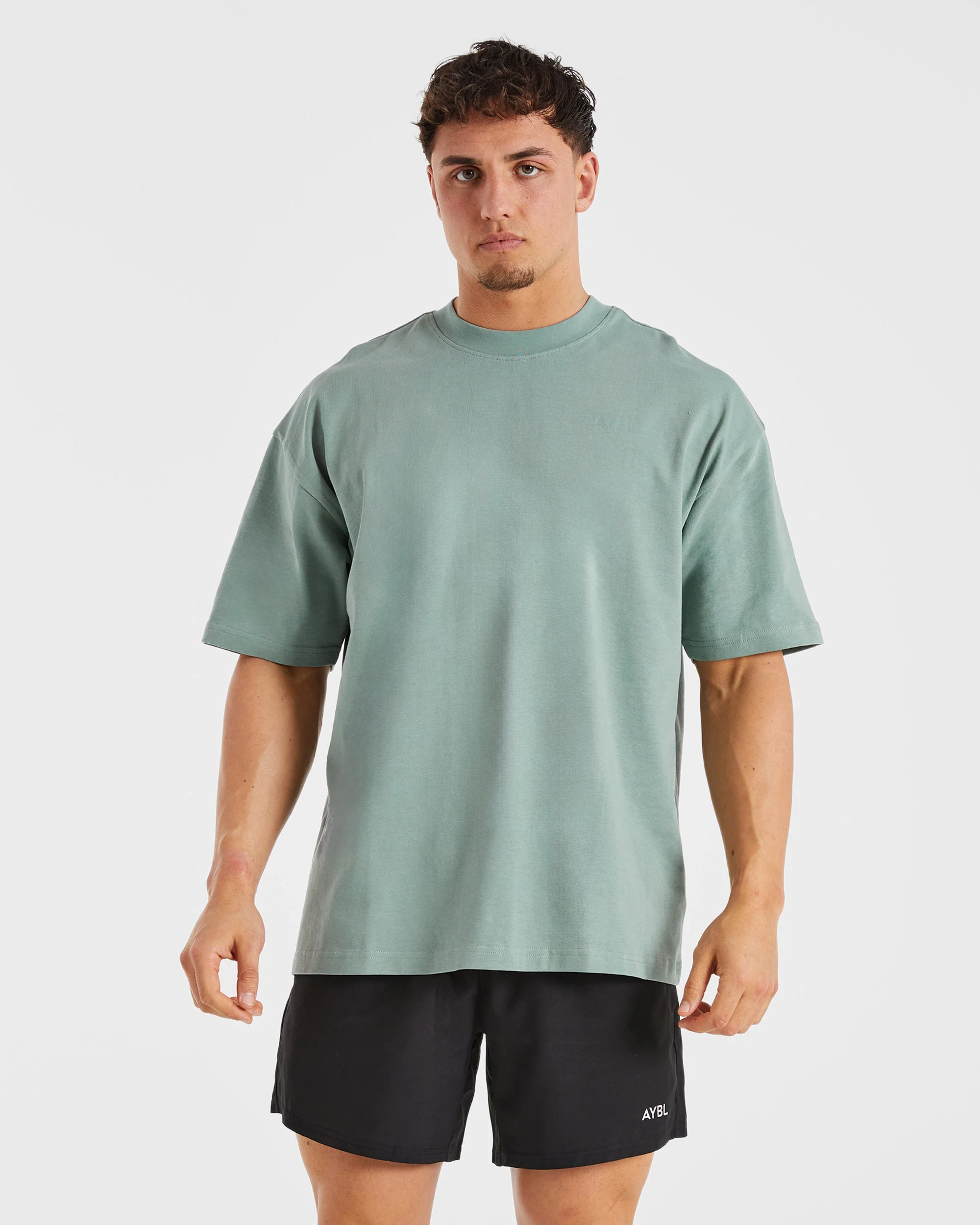 Essential Oversized T Shirt - Slate Green - Image 2
