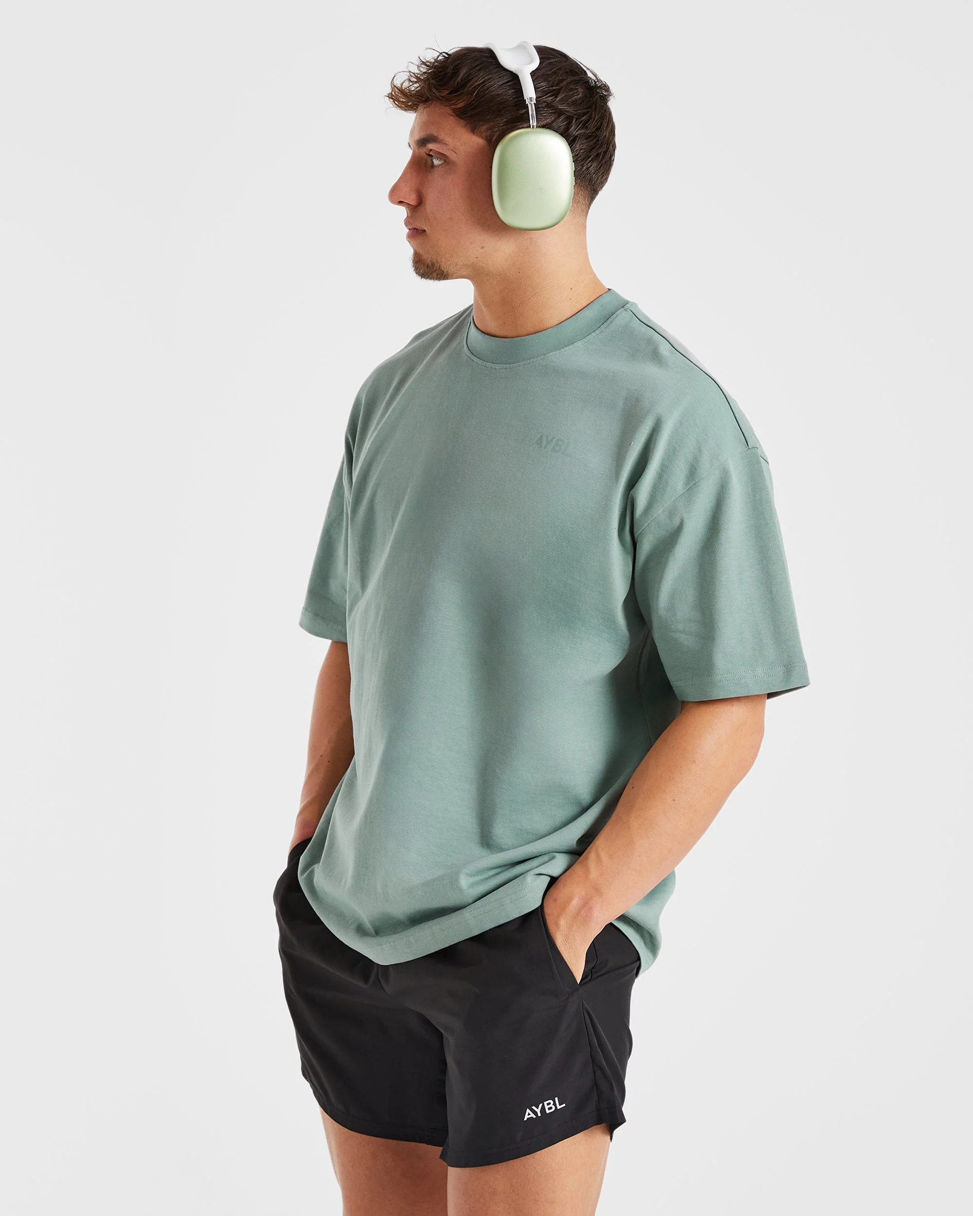 Essential Oversized T Shirt - Slate Green - Image 7