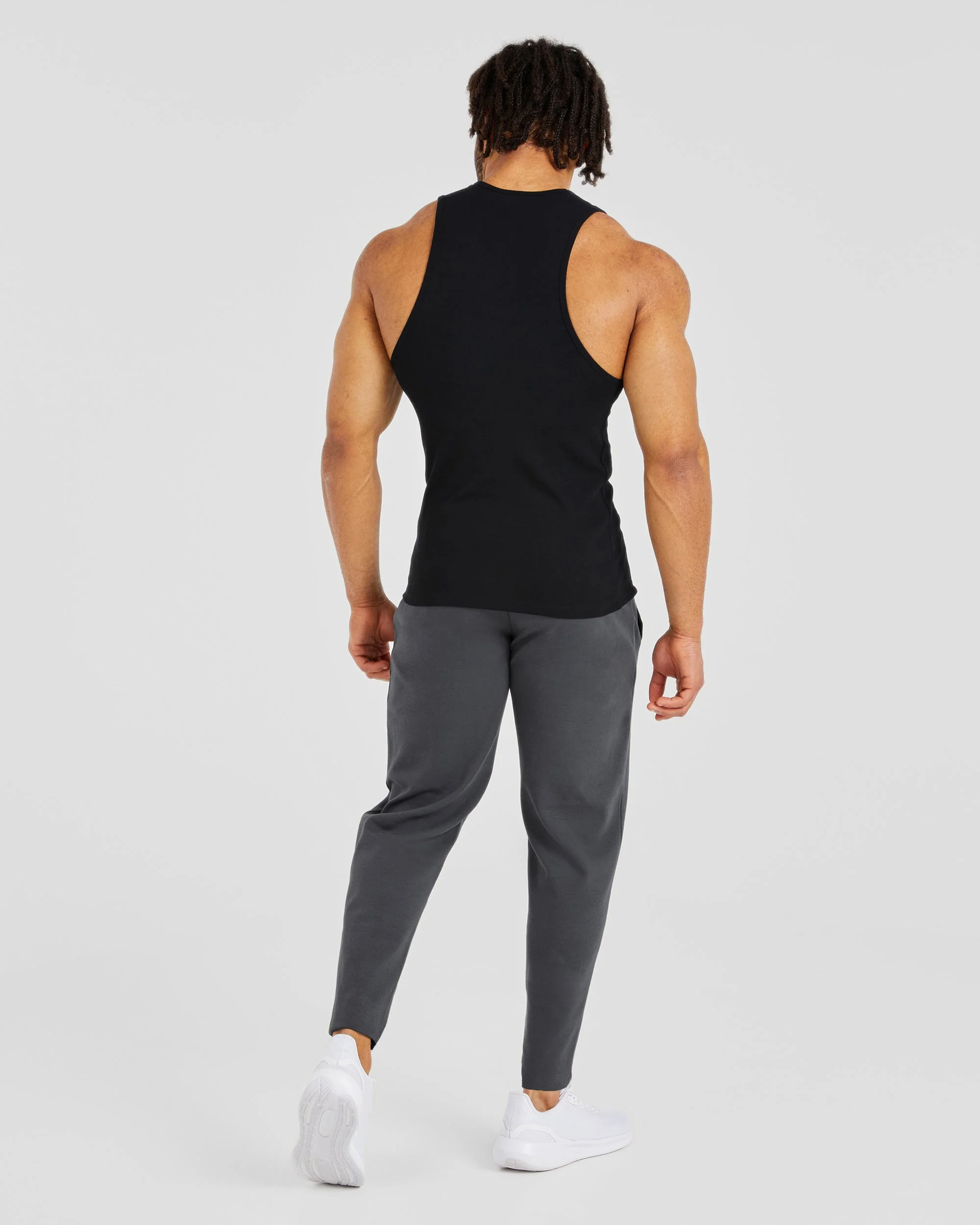 Essential Ribbed Tank - Black - Image 3