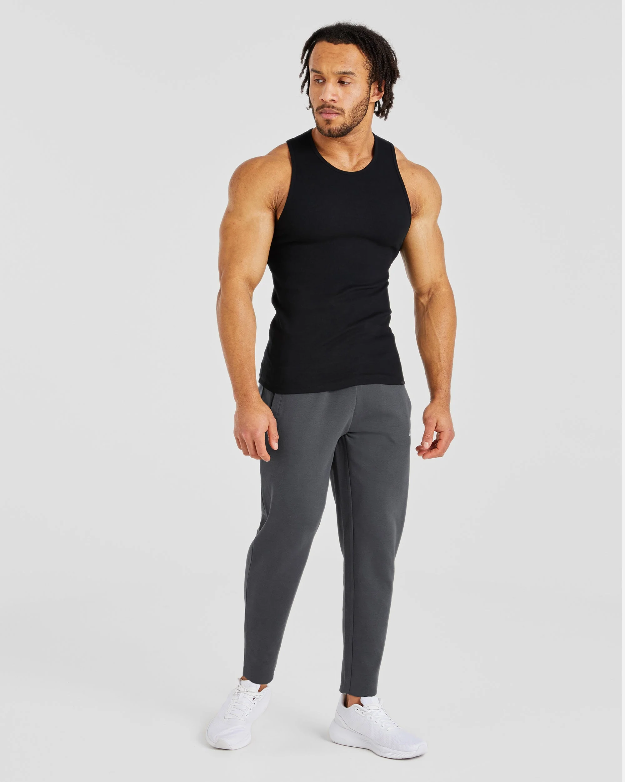 Essential Ribbed Tank - Black - Image 4