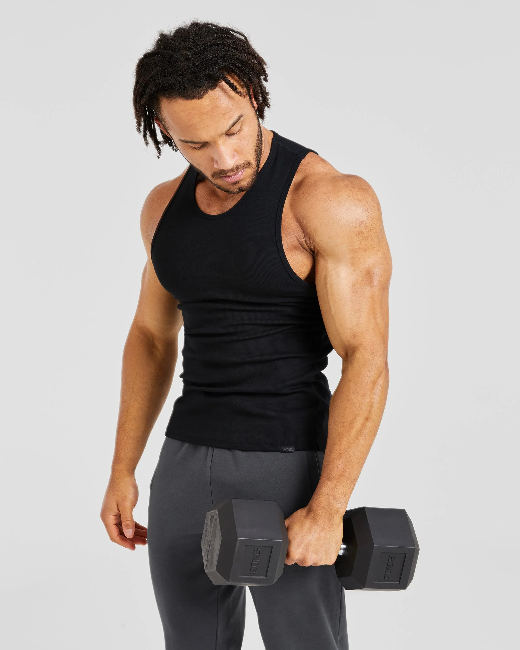 Essential Ribbed Tank - Black - Image 8