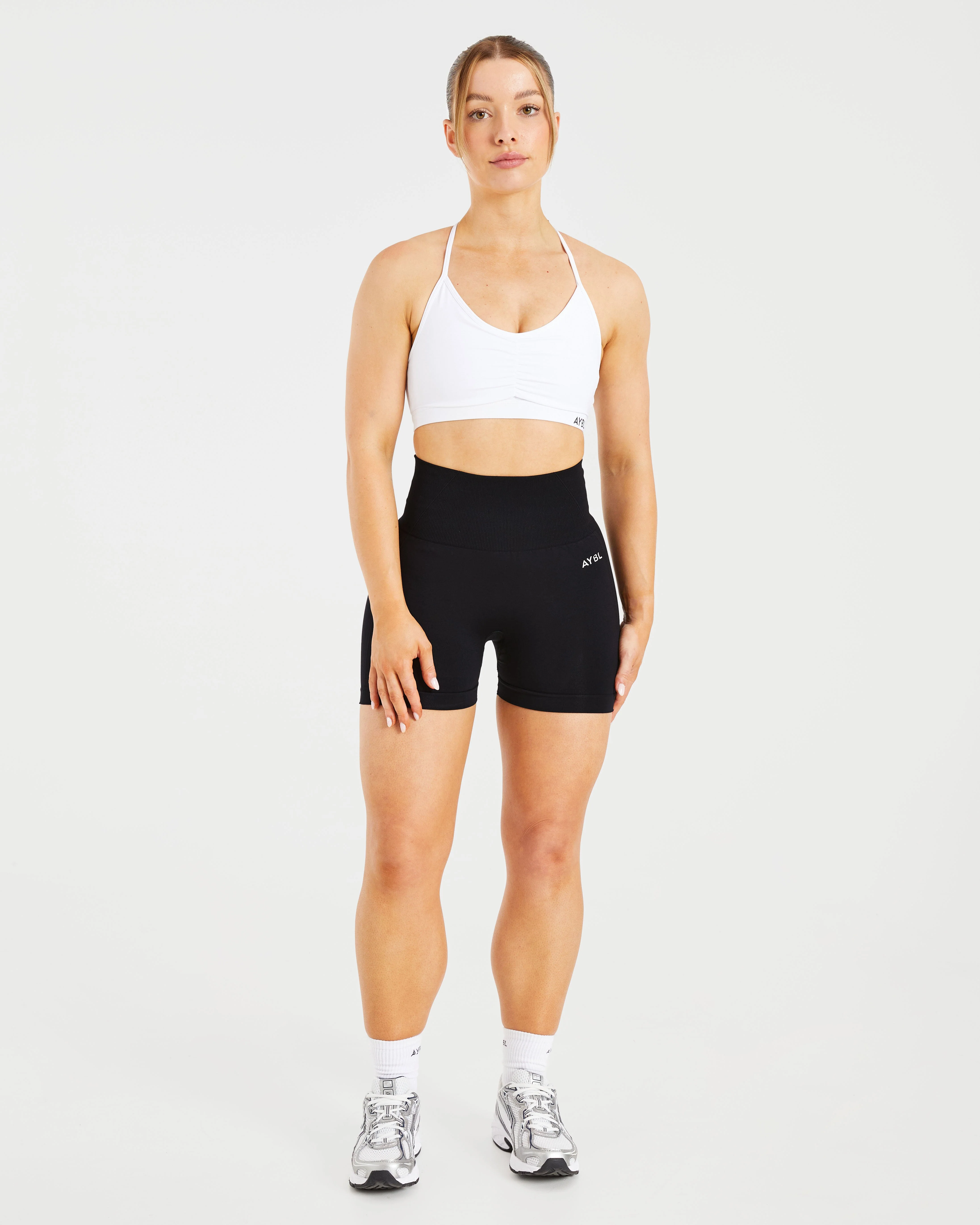 Essential Ruched Sports Bra - White - Image 3