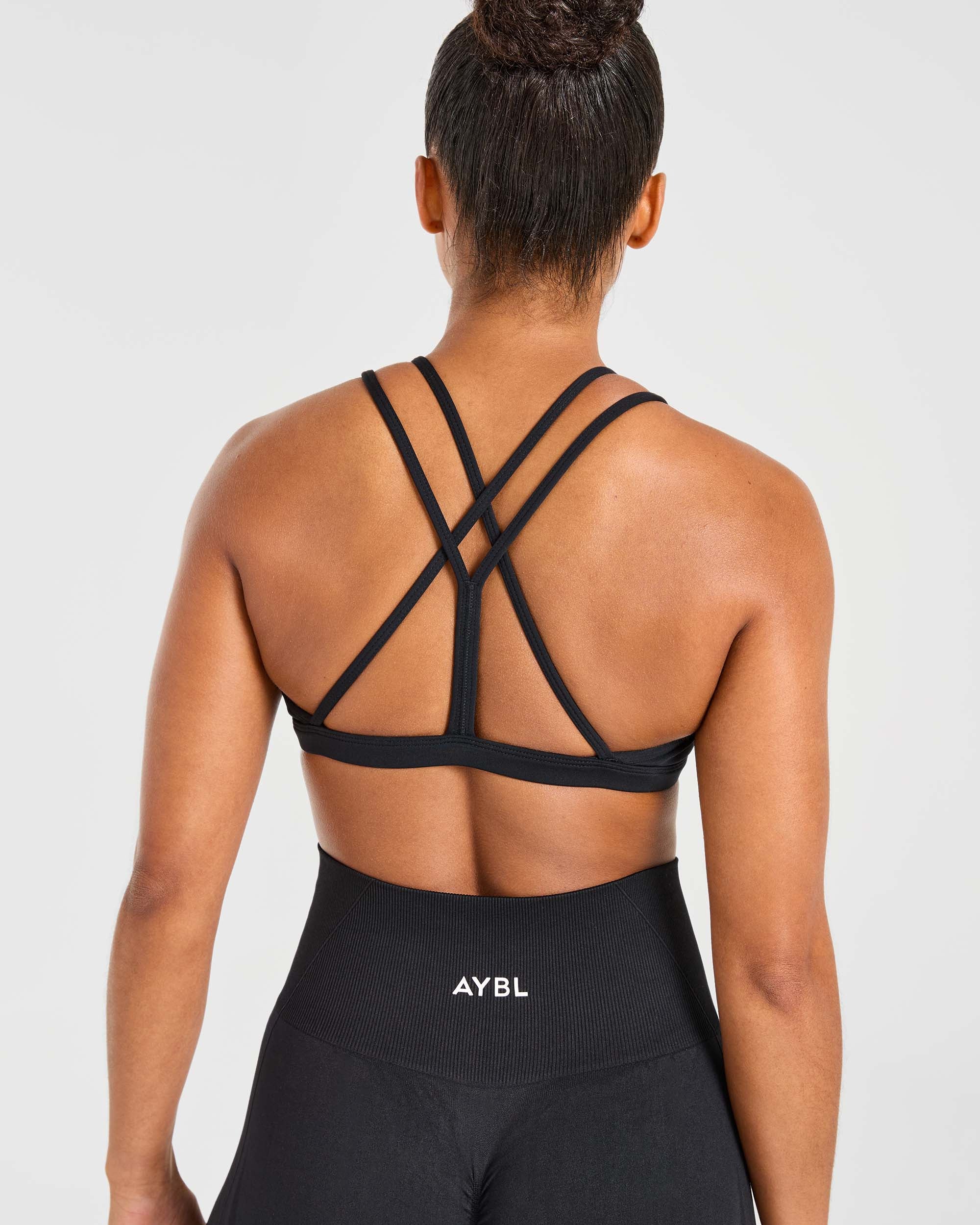 Essential Strappy Sports Bra - Black - Image 6