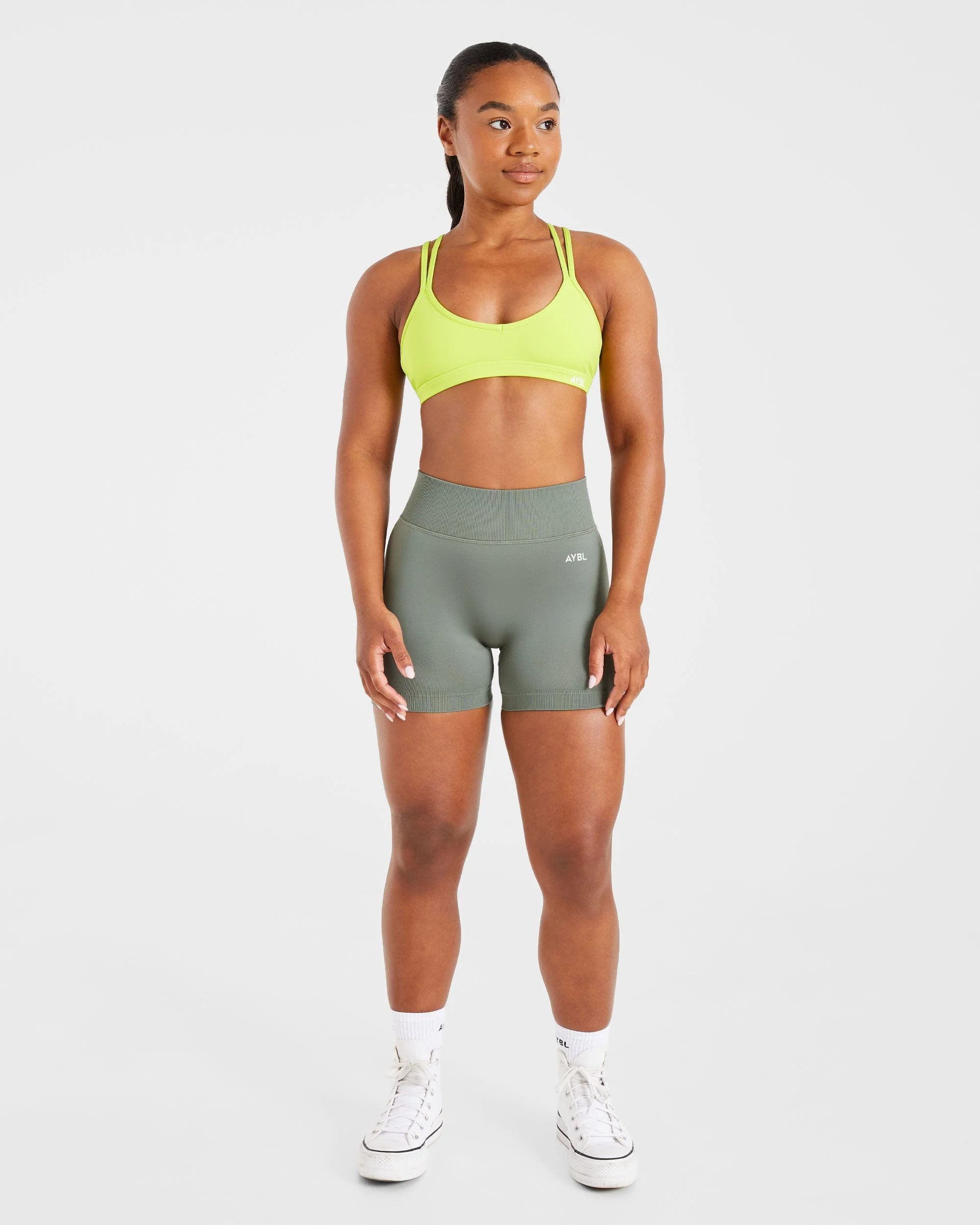 Essential Strappy Sports Bra - Lime Punch - Image 3