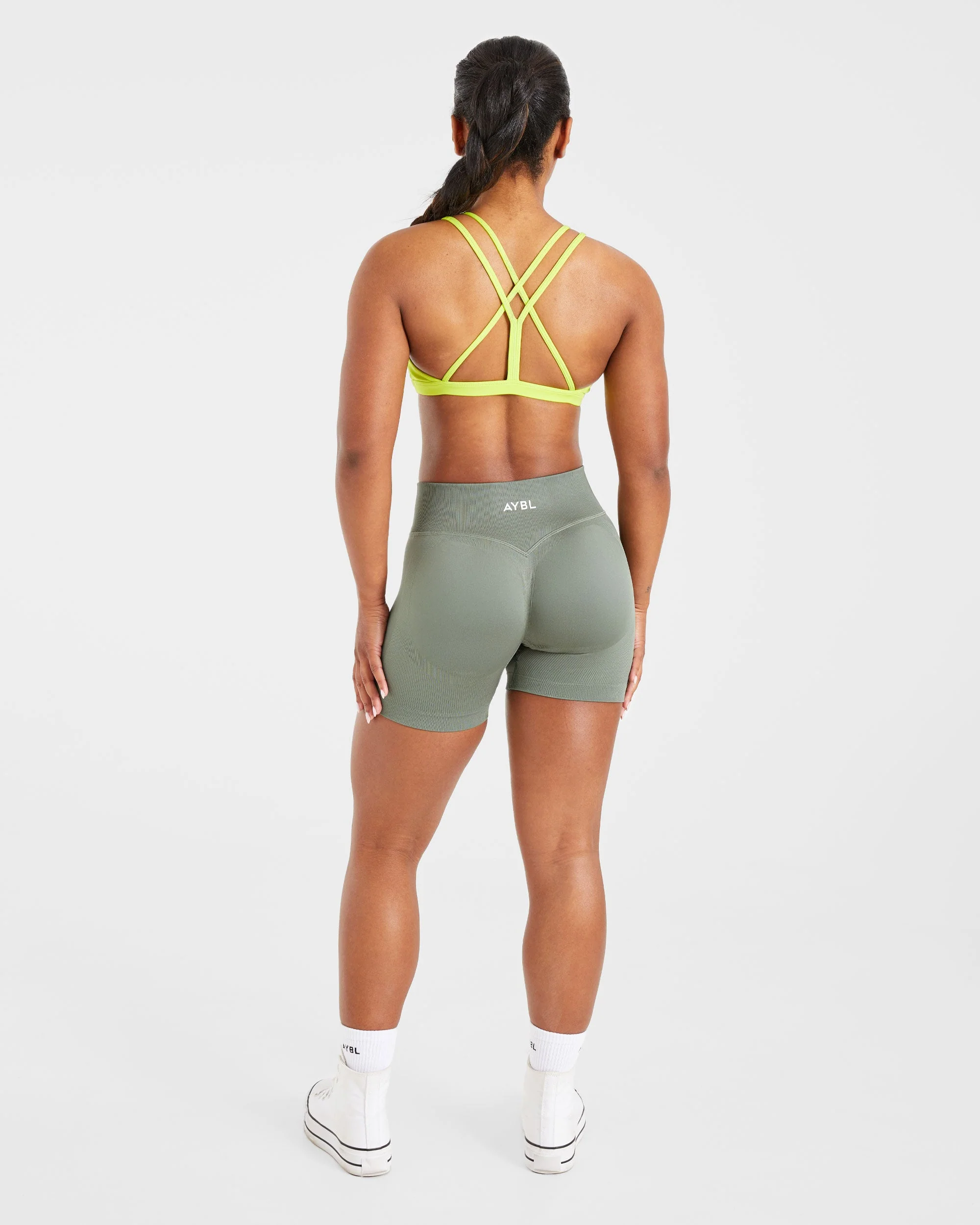 Essential Strappy Sports Bra - Lime Punch - Image 4