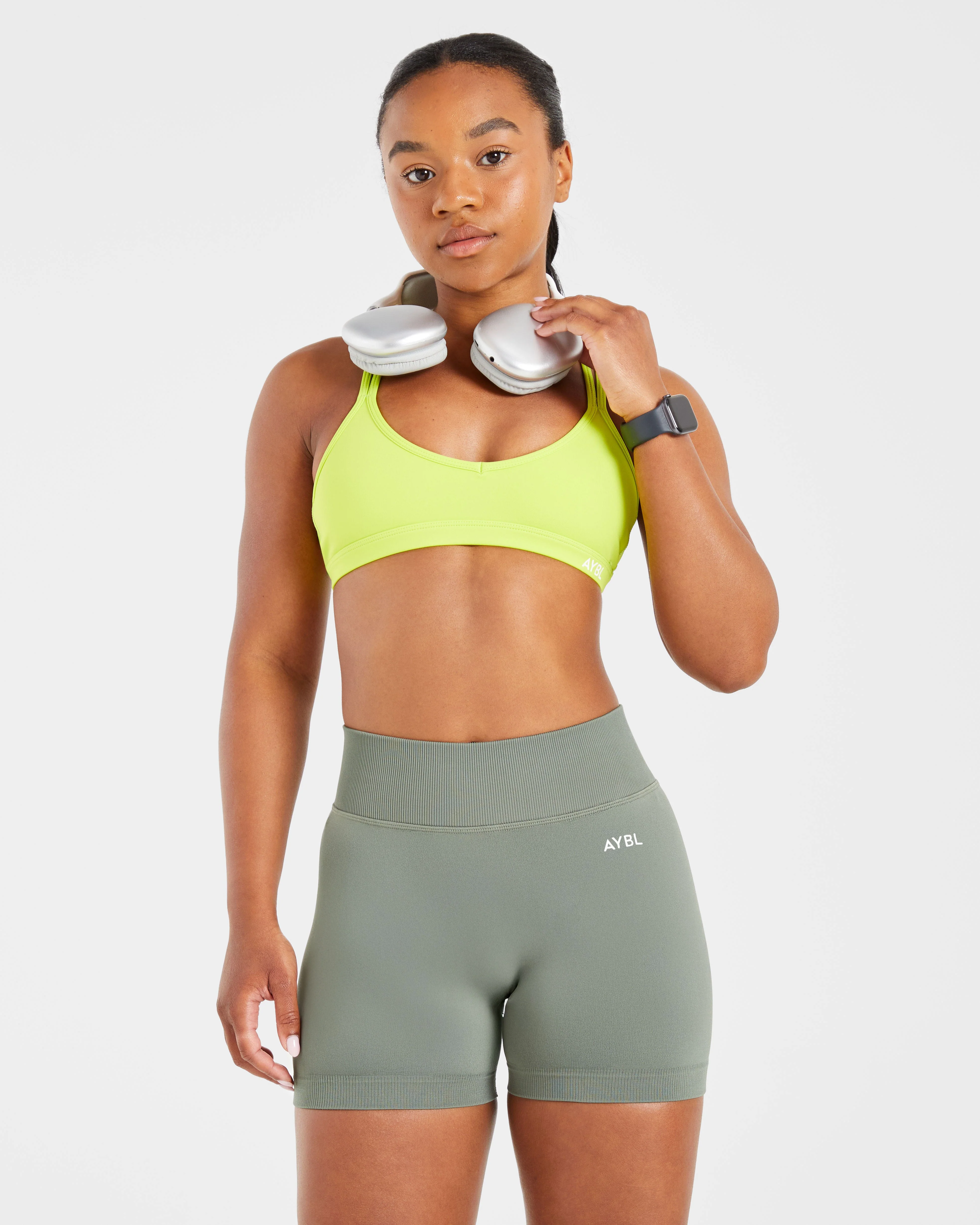 Essential Strappy Sports Bra - Lime Punch - Image 7