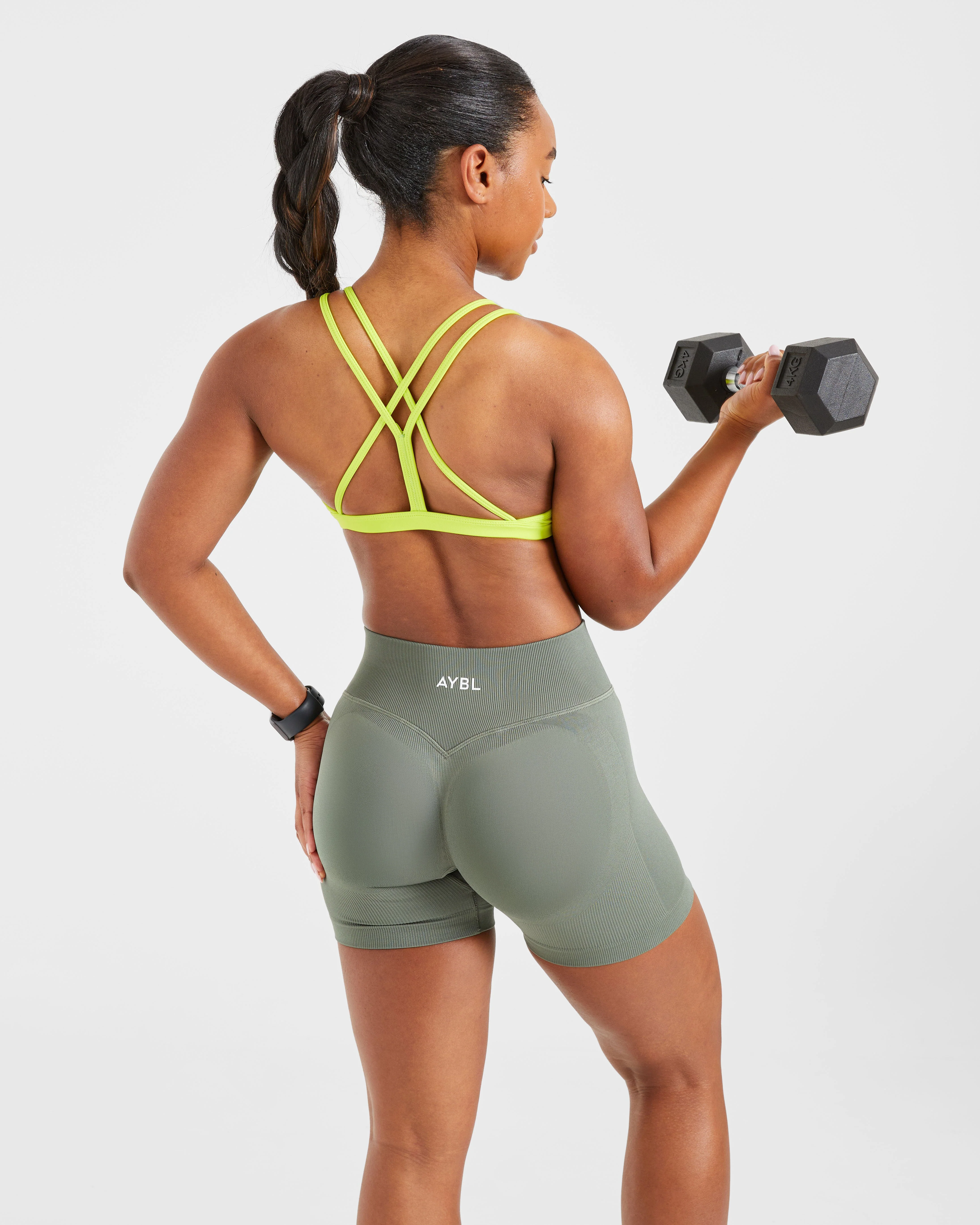 Essential Strappy Sports Bra - Lime Punch - Image 8