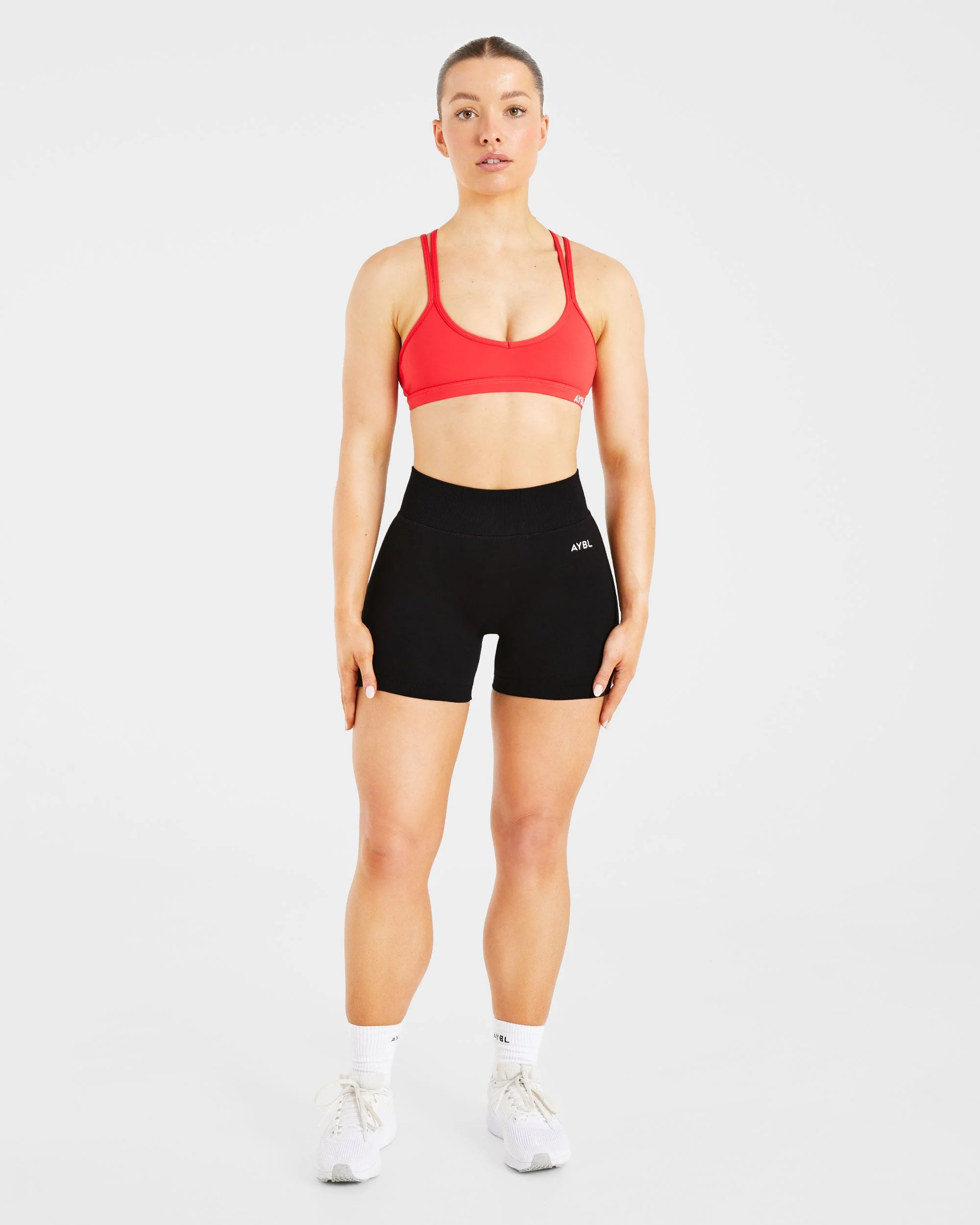 Essential Strappy Sports Bra - True Red - Image 3
