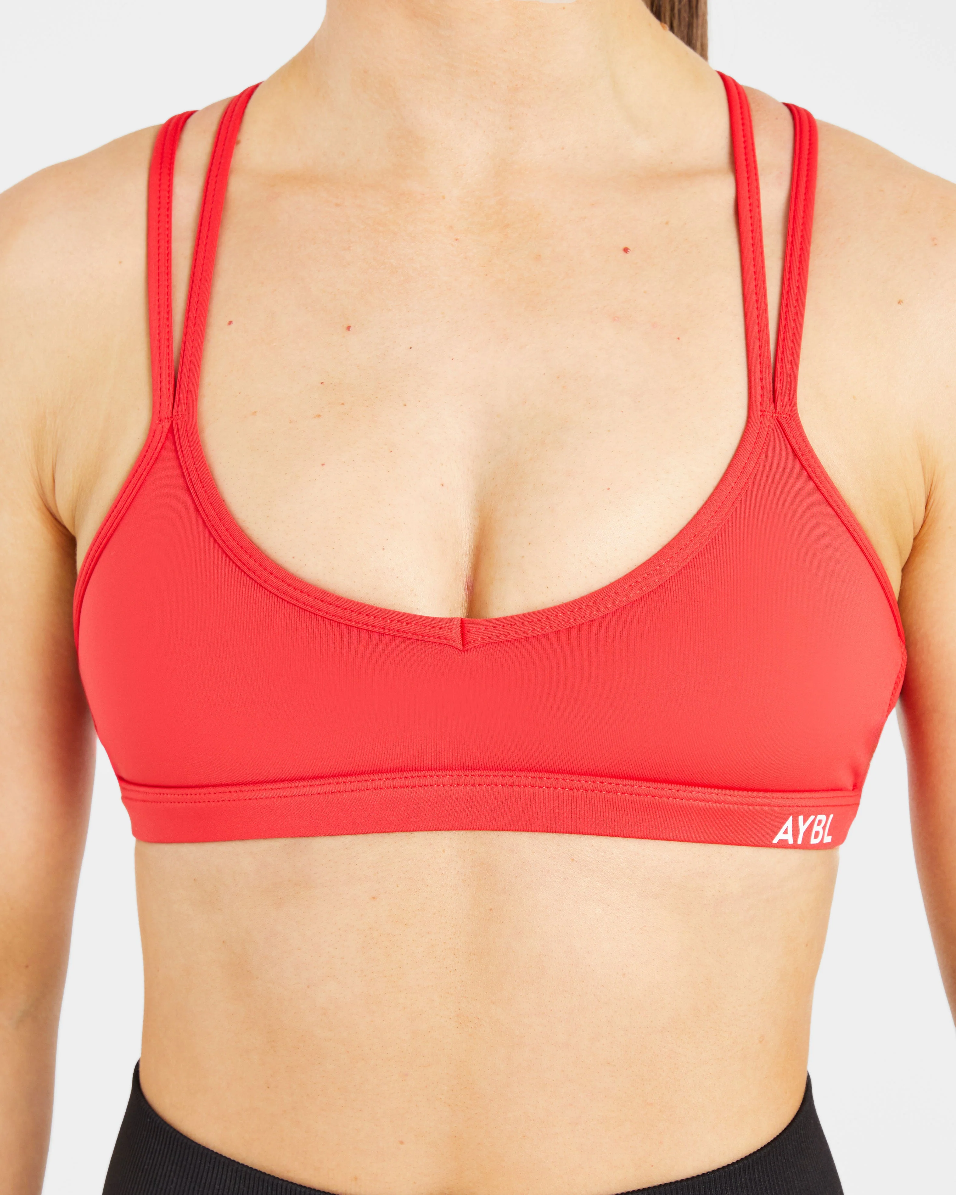 Essential Strappy Sports Bra - True Red - Image 5