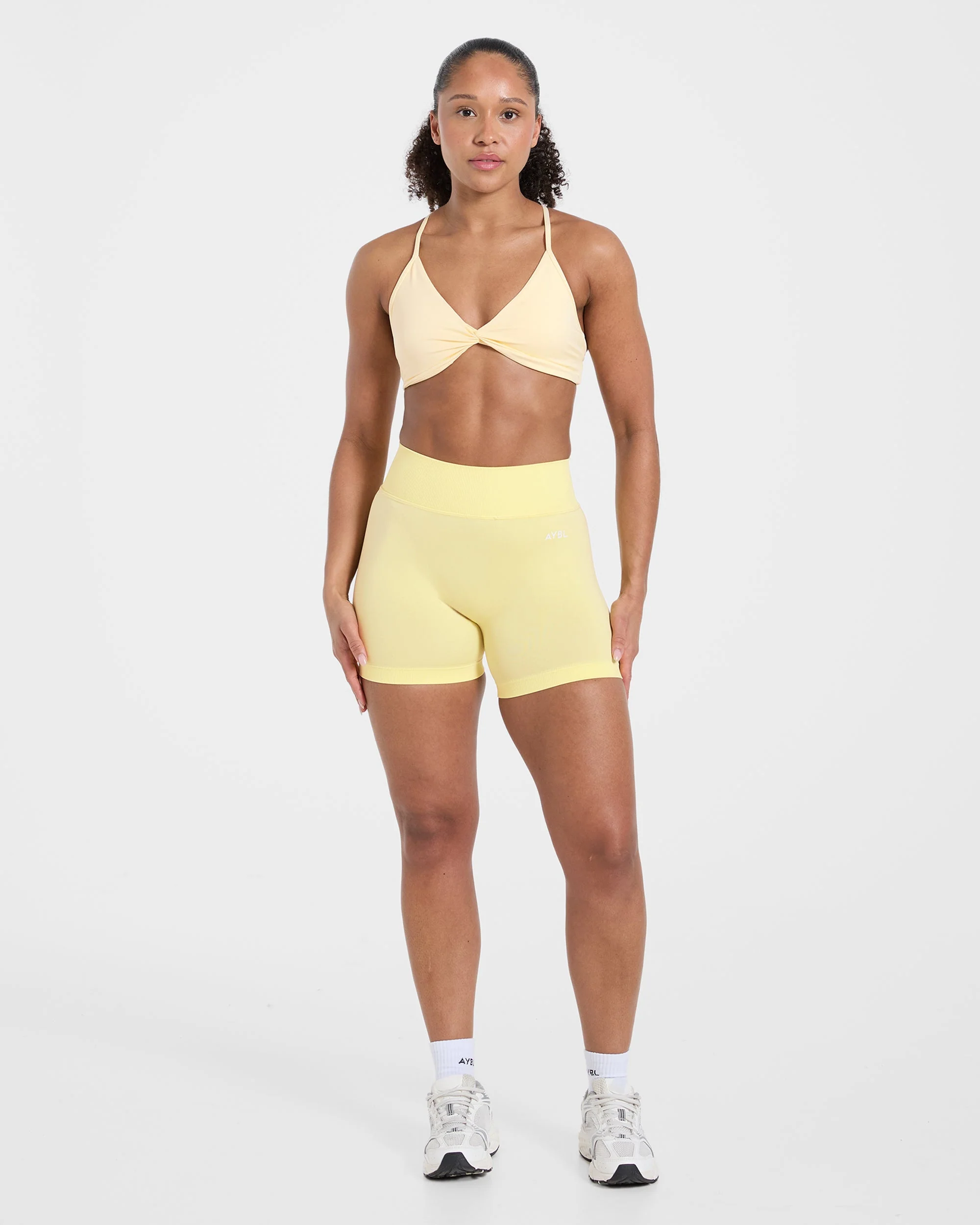 Essential Twist Crossback Sports Bra - Yellow - Image 3
