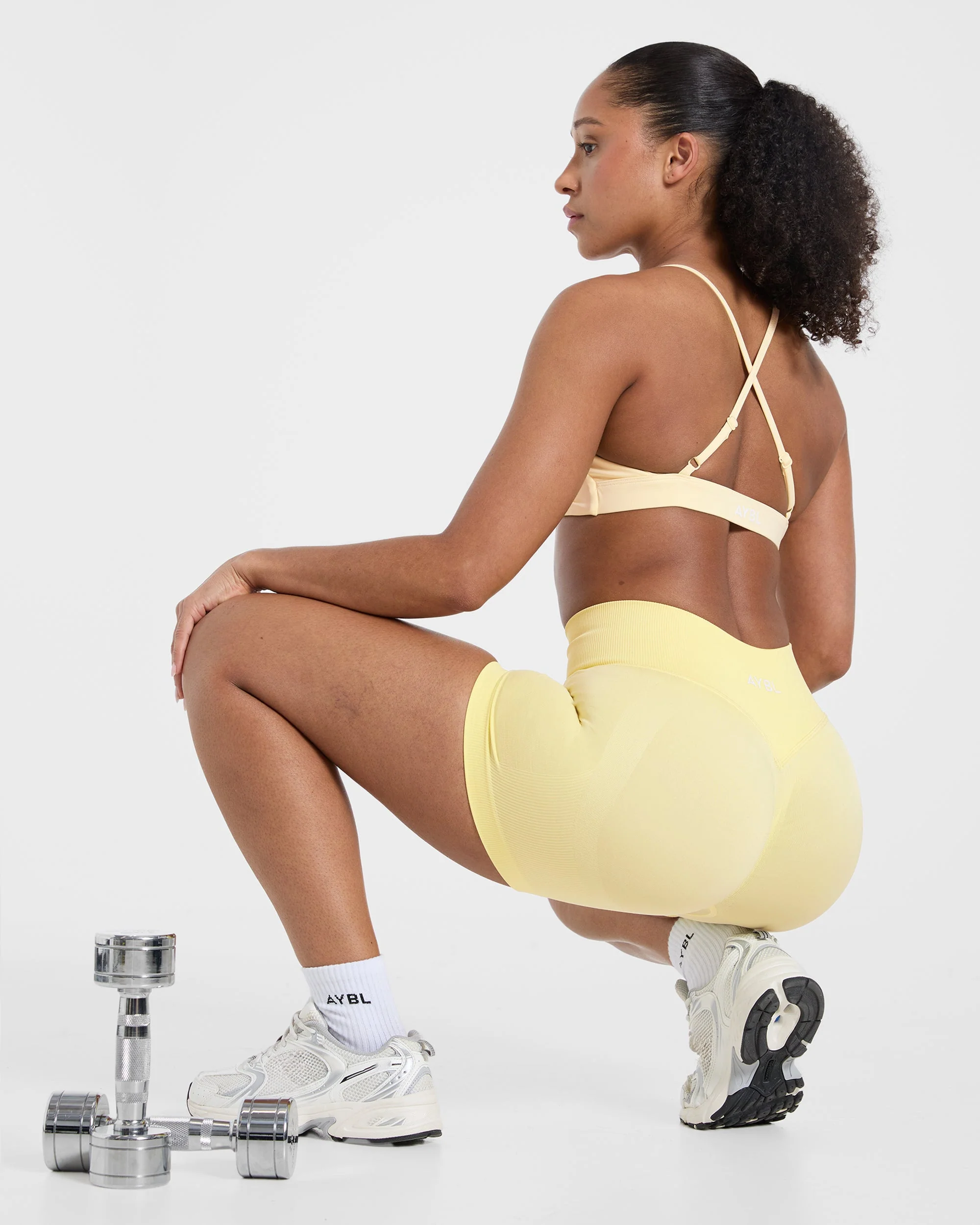 Essential Twist Crossback Sports Bra - Yellow - Image 8