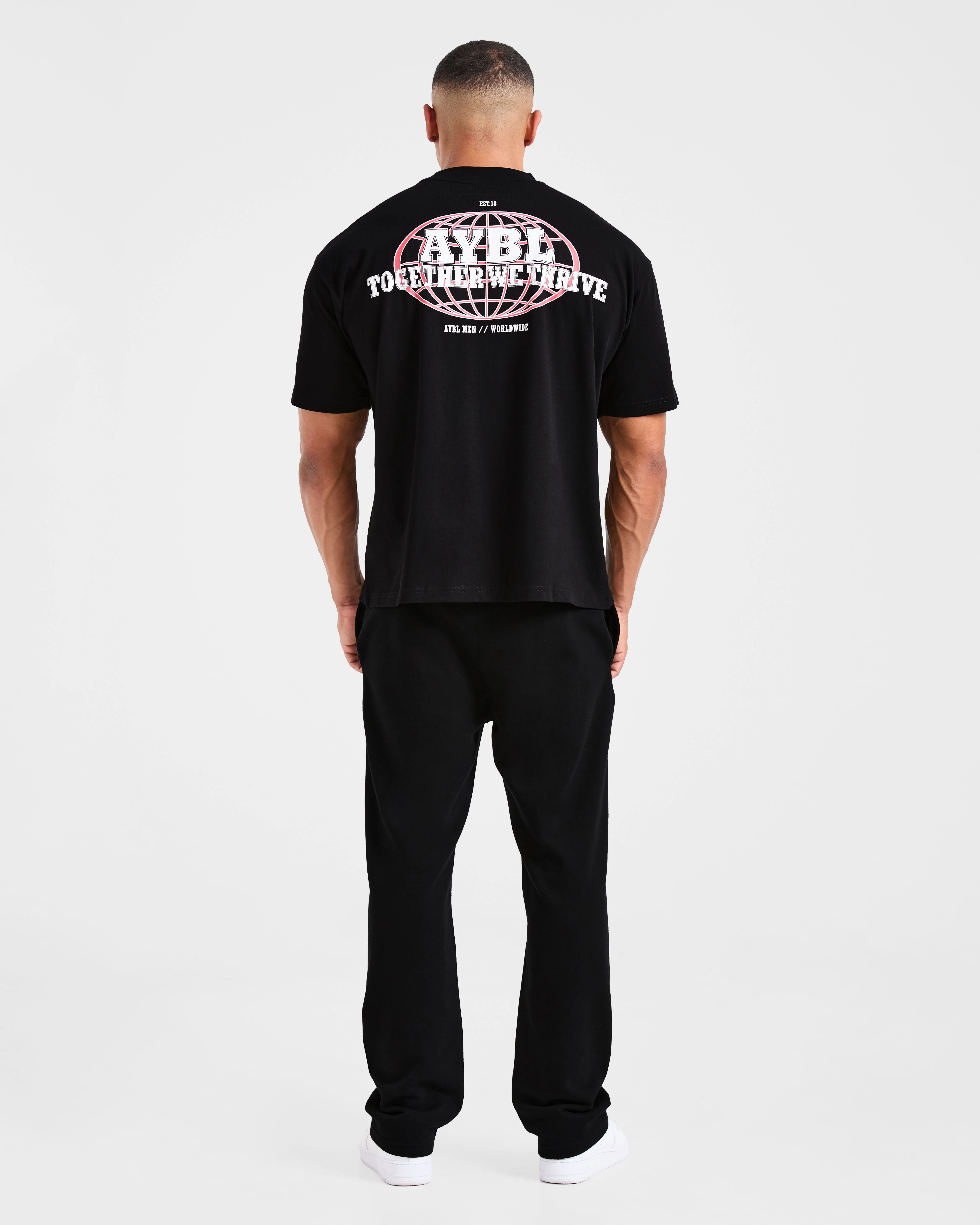 Global Oversized T Shirt - Black/Red - Image 4