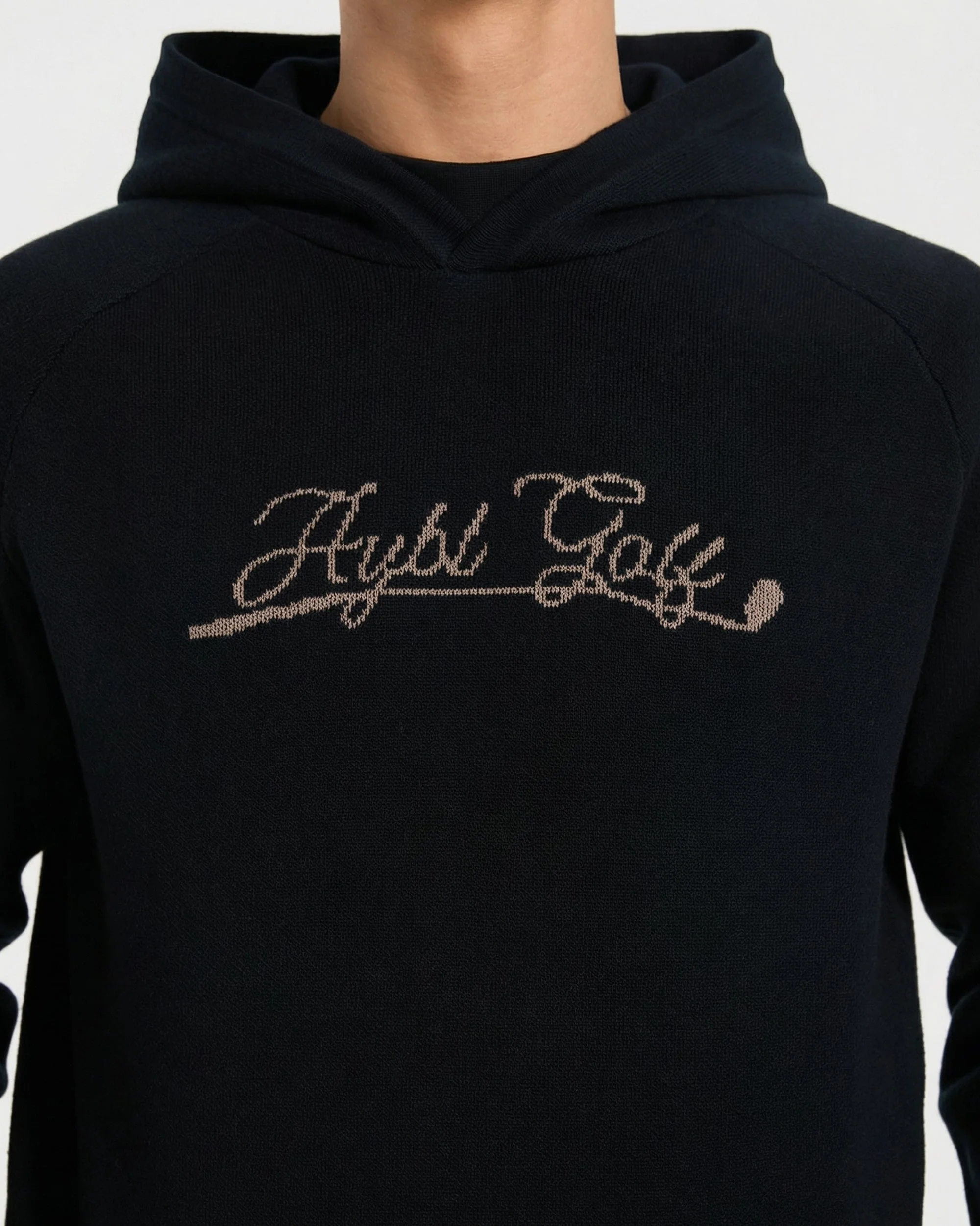 Golf Club Knitted Hoodie - Black - Image 6