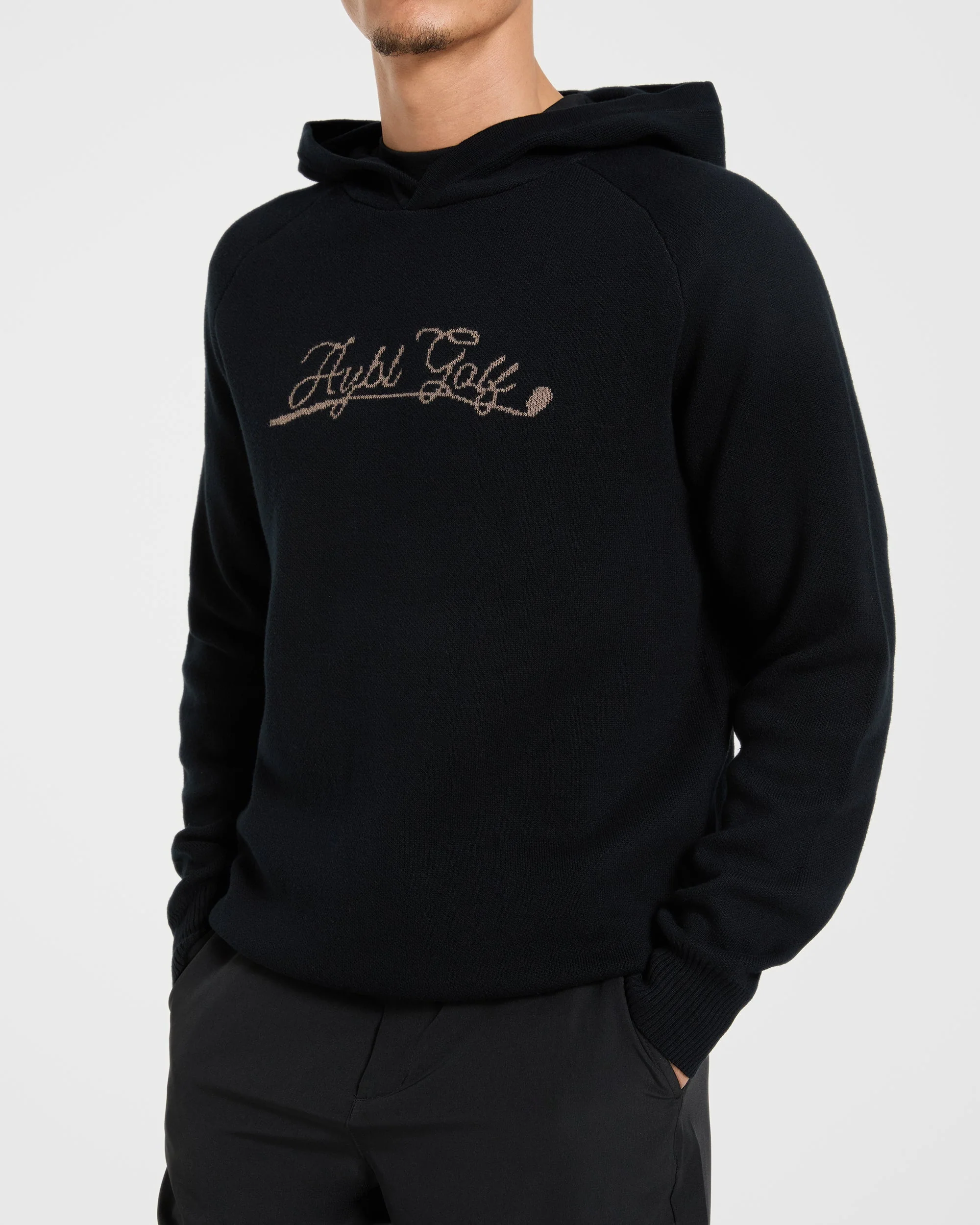 Golf Club Knitted Hoodie - Black - Image 7