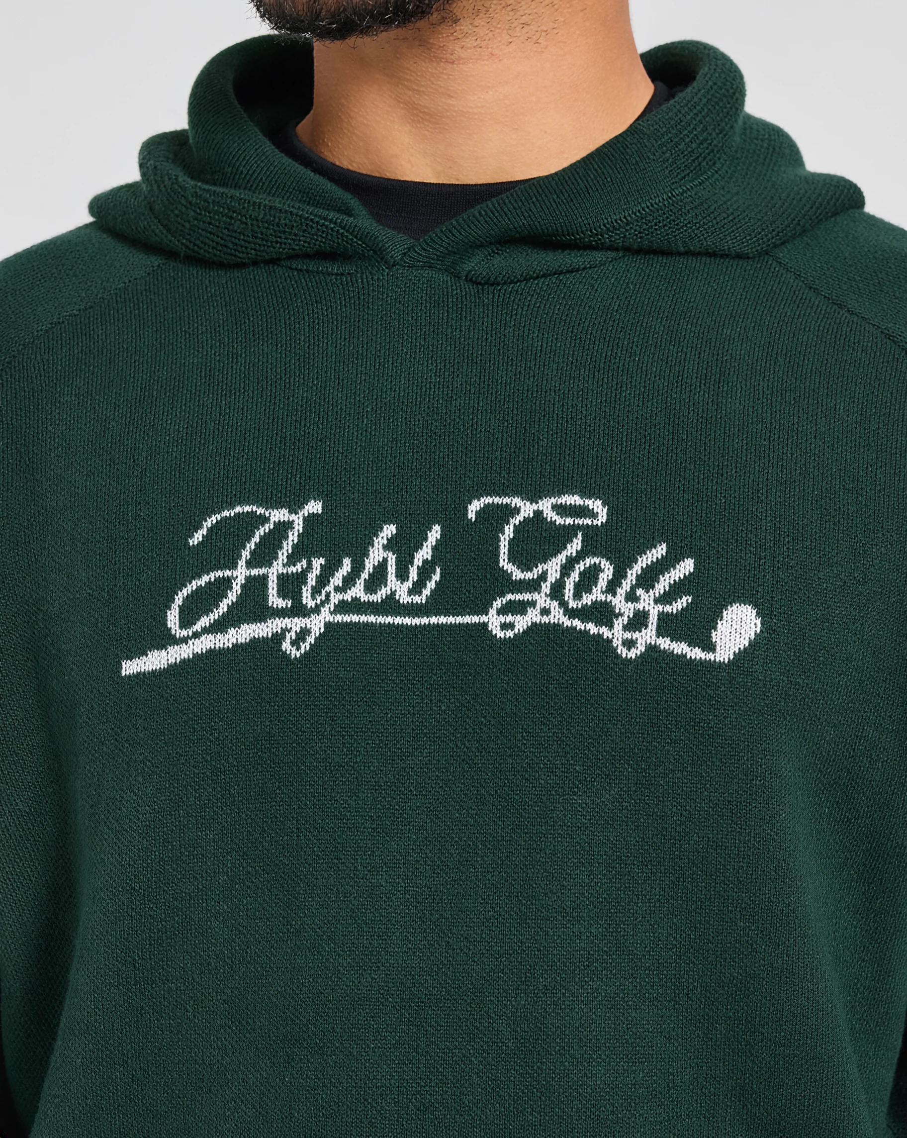 Golf Club Knitted Hoodie - Pine Green - Image 5