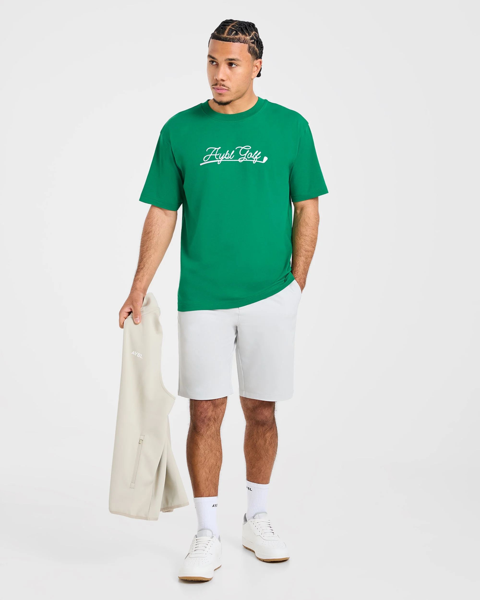 Golf Club T Shirt - Rye Green/Cream - Image 8