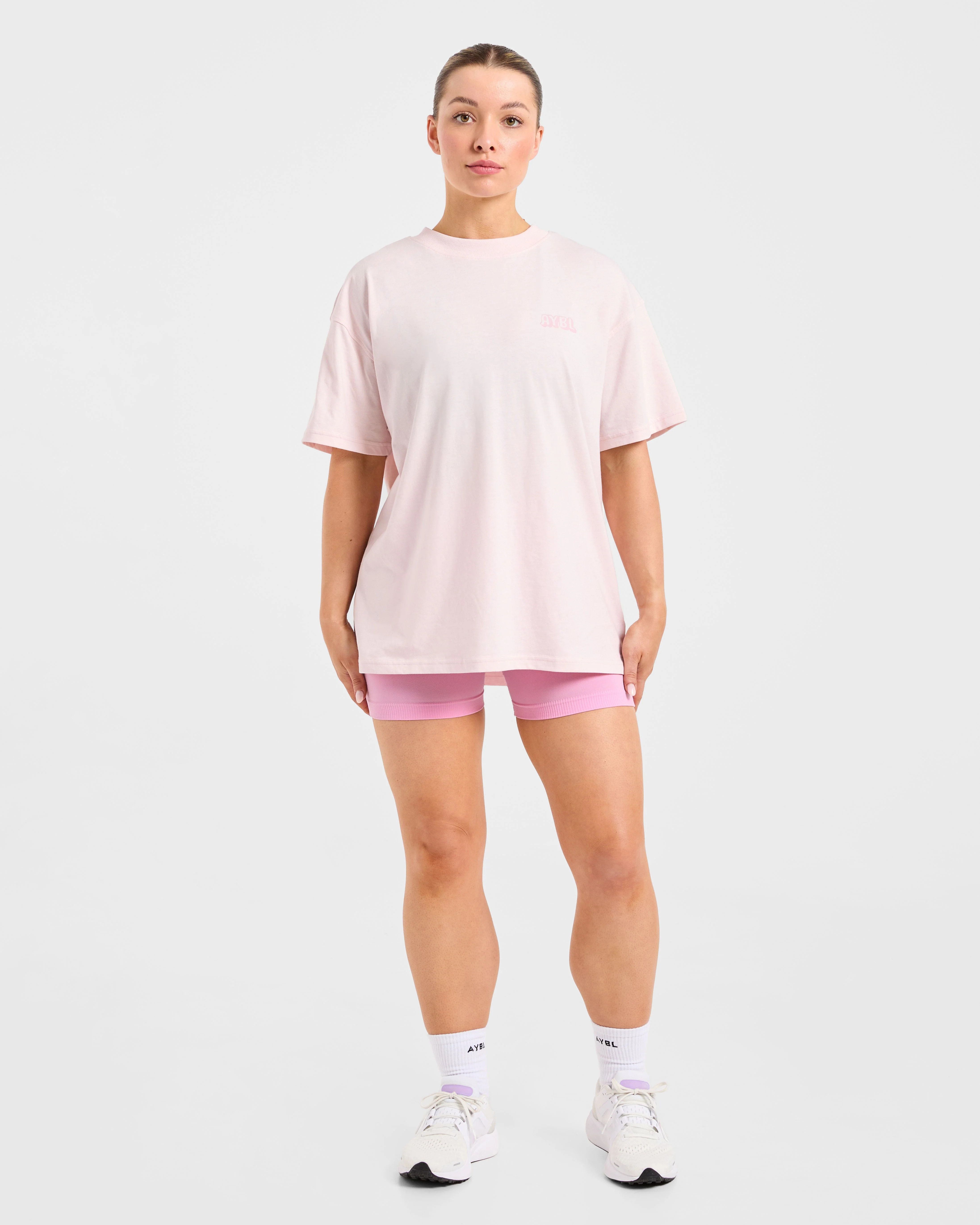 Gym Girl Era Oversized T Shirt - Pink - Image 3