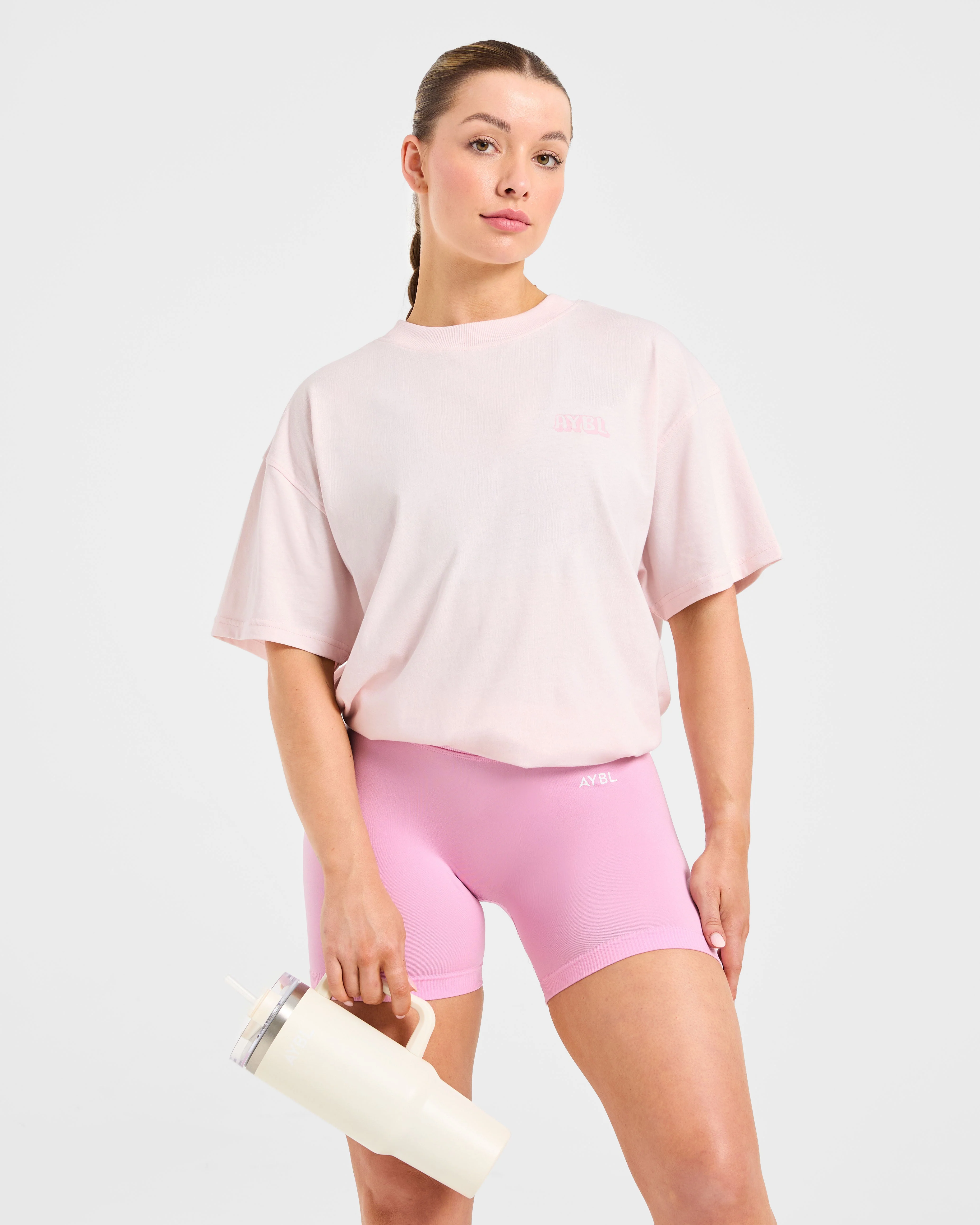 Gym Girl Era Oversized T Shirt - Pink - Image 7